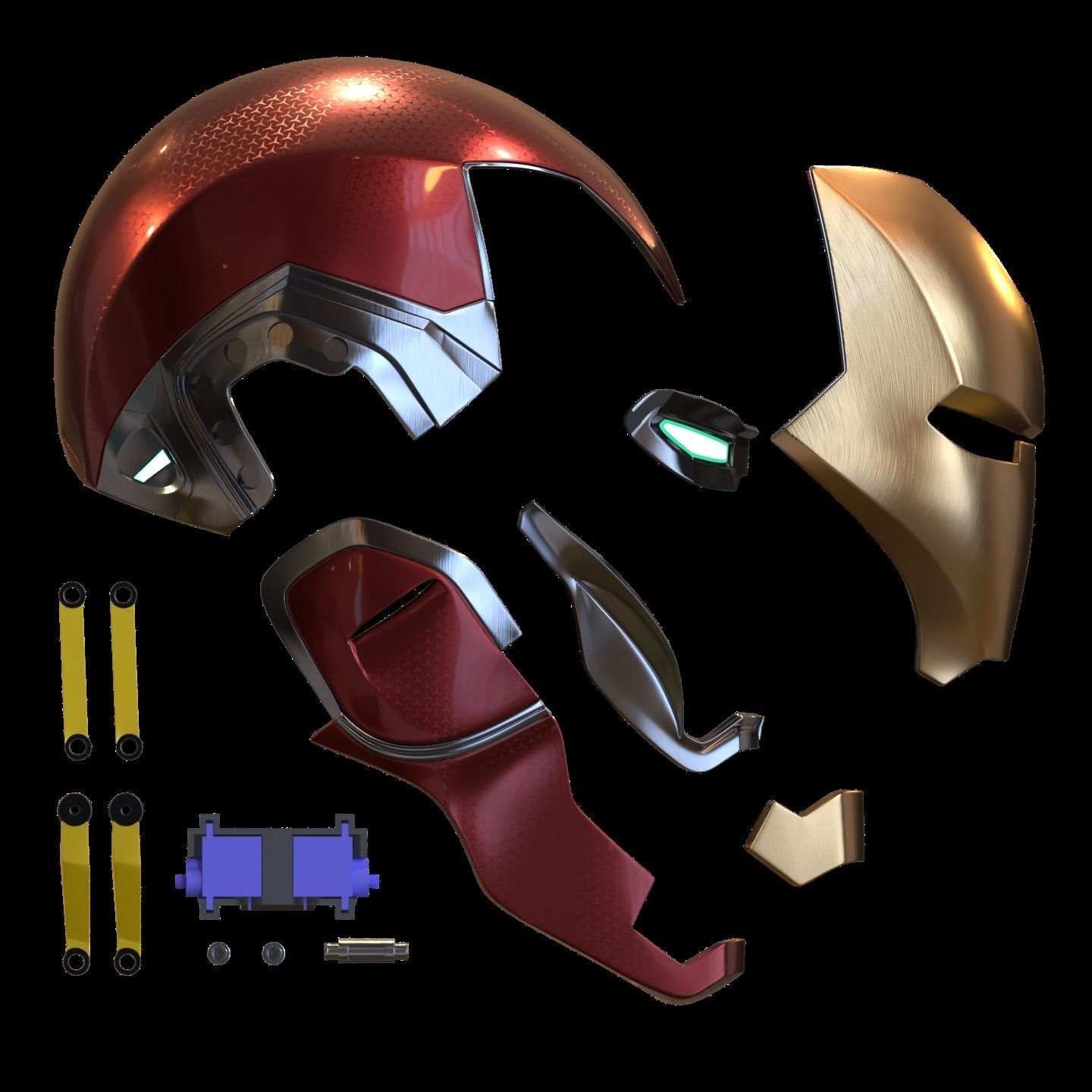 Iron man mk85 3d print model with full motorization 3D print model_5