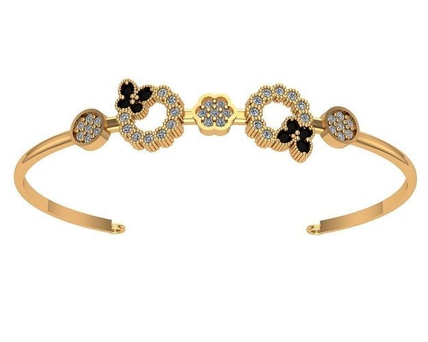 bracelet20 gold and diamond cuff bracelet 3D print model