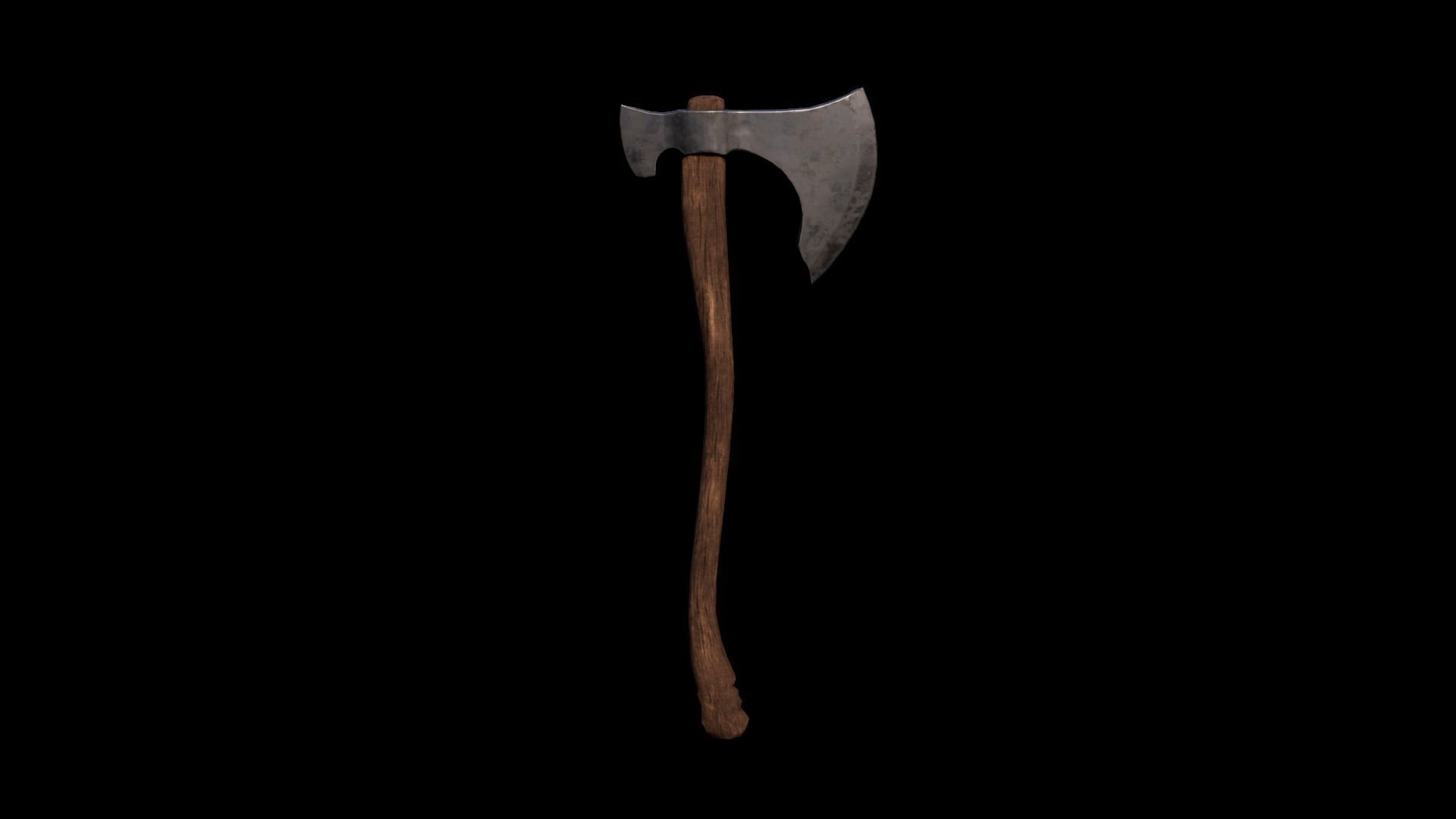 Battle Axe Low-poly 3D model_3