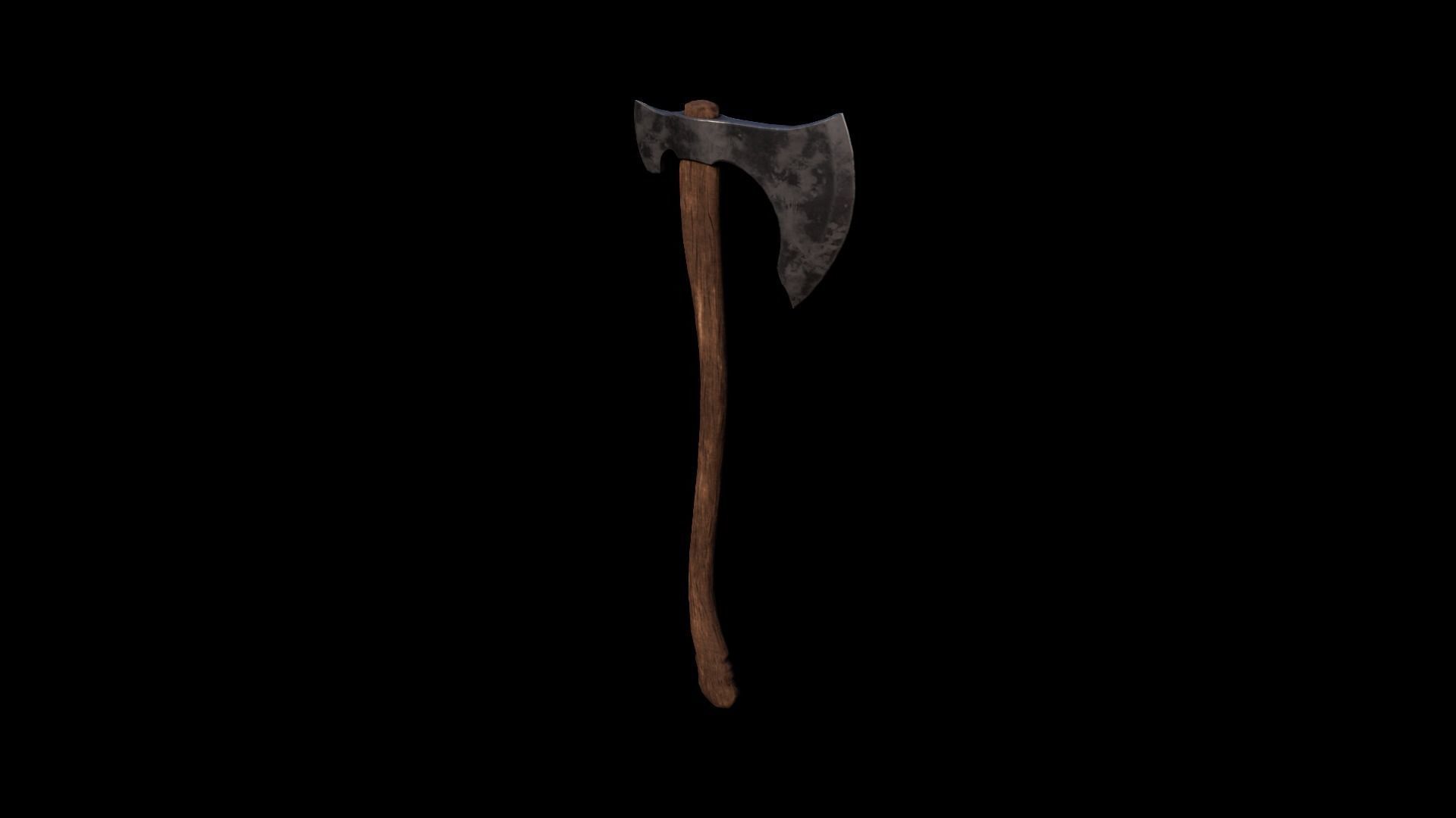 Battle Axe Low-poly 3D model_1
