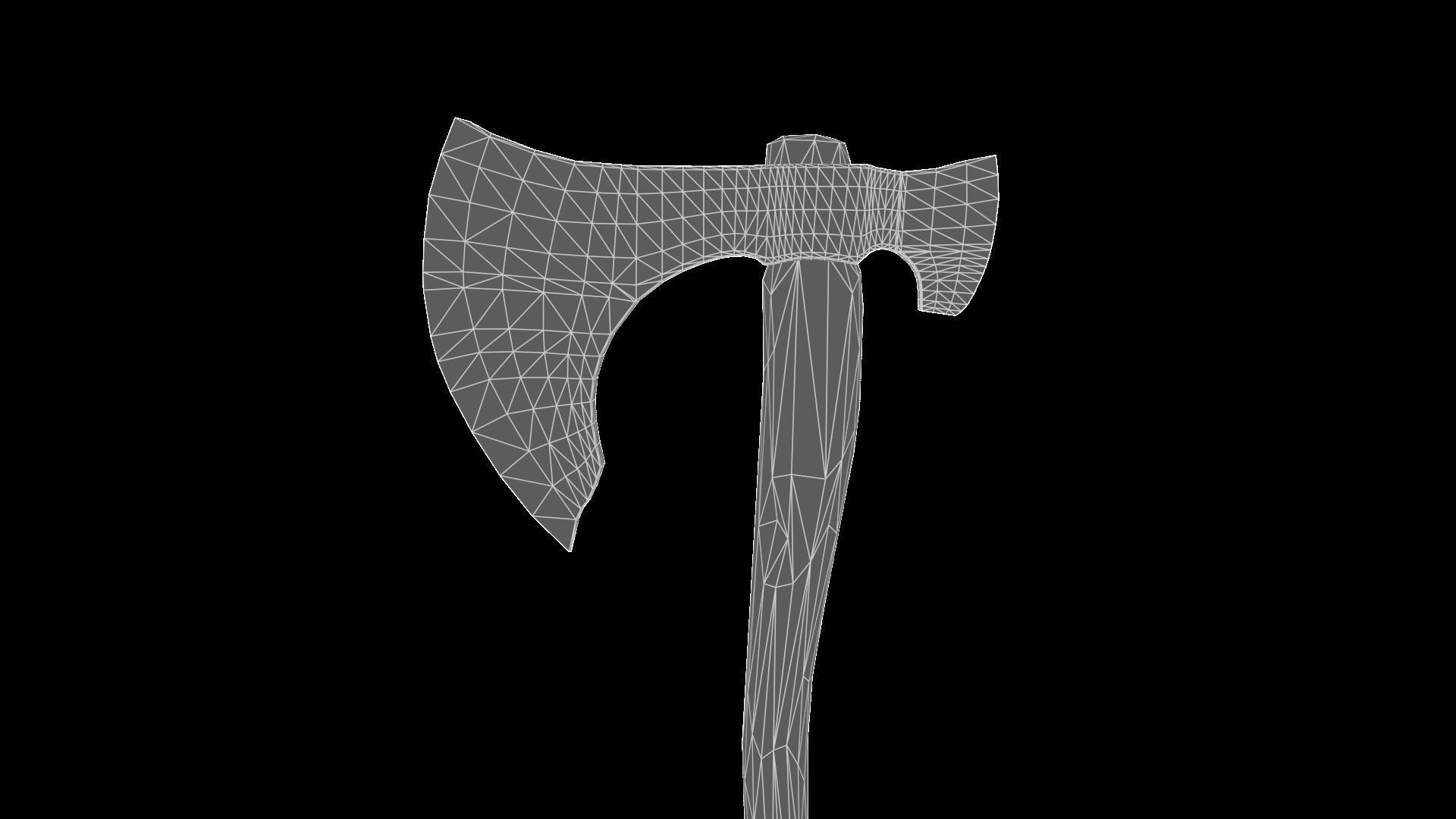 Battle Axe Low-poly 3D model_7