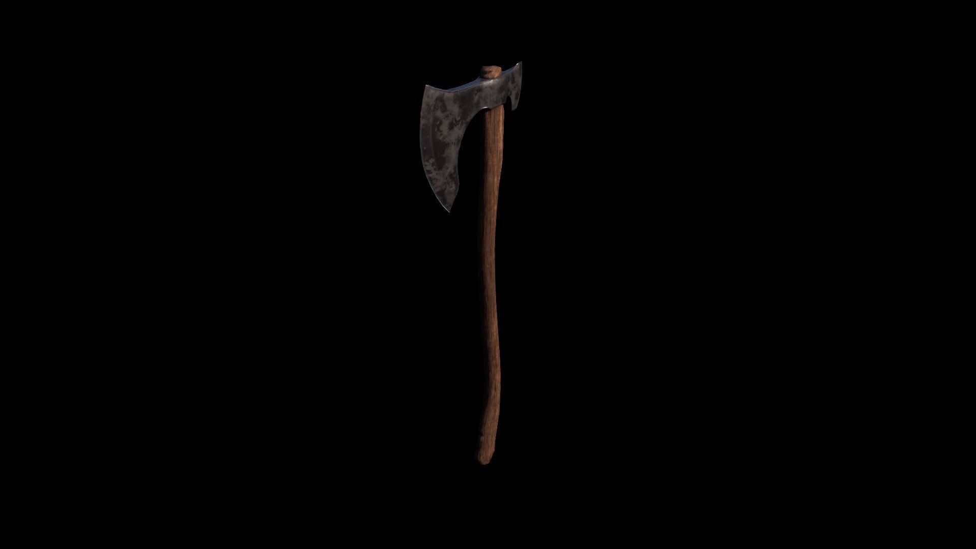 Battle Axe Low-poly 3D model_2