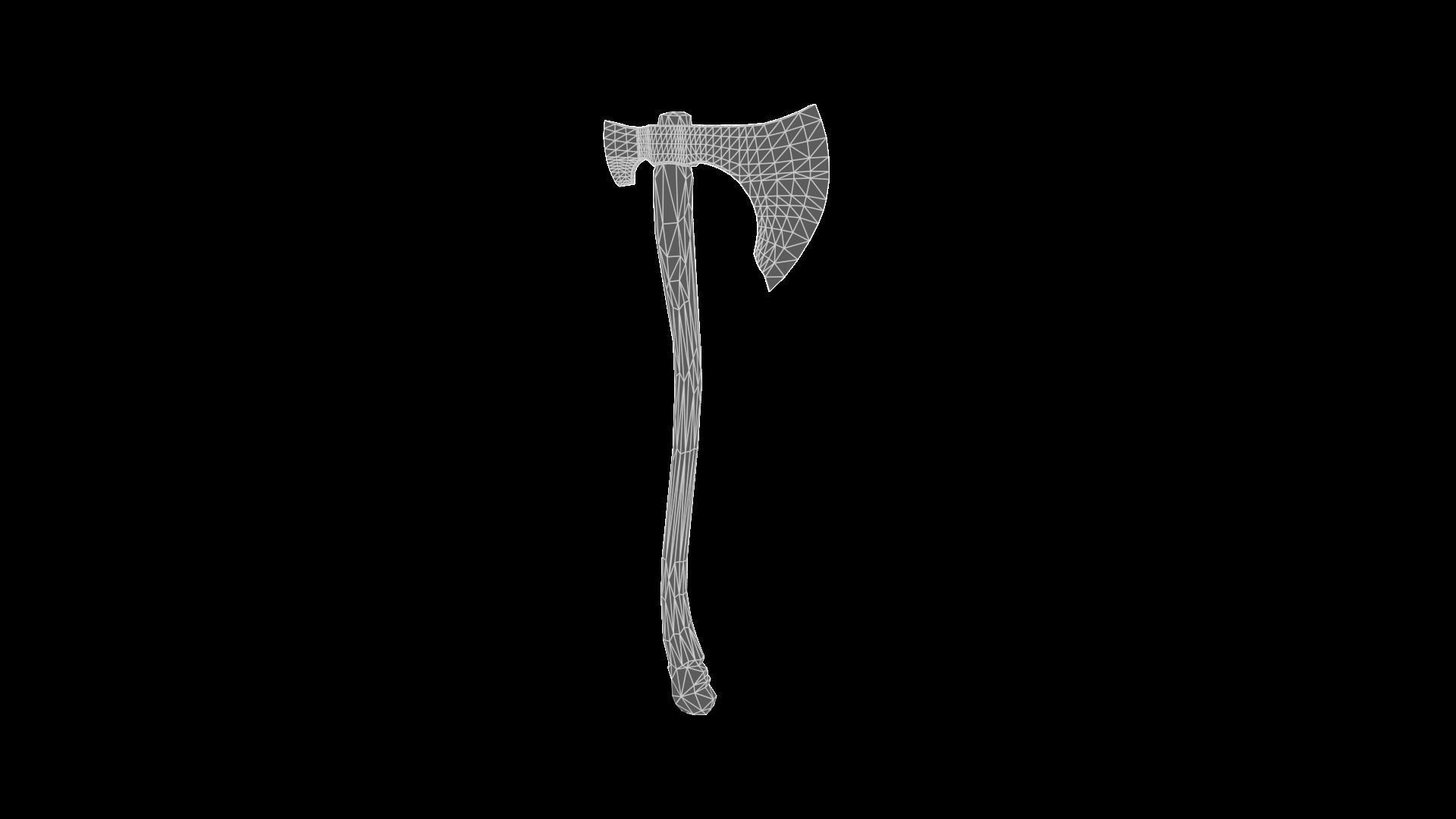 Battle Axe Low-poly 3D model_6