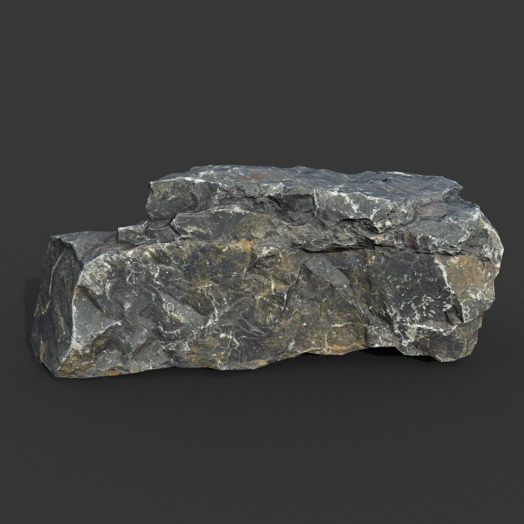 Gray Sharp Rock 220801 Photogrammetry - Ultra HD 16K Textures Low-poly 3D model_8