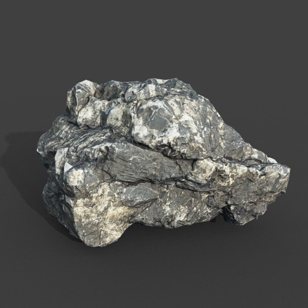 Gray Sharp Rock 220801 Photogrammetry - Ultra HD 16K Textures Low-poly 3D model_10