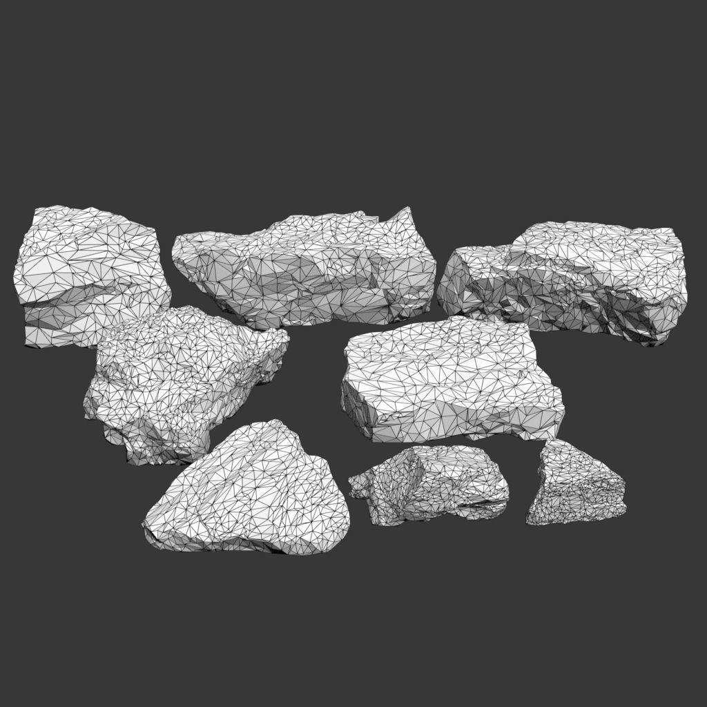 Gray Sharp Rock 220801 Photogrammetry - Ultra HD 16K Textures Low-poly 3D model_18