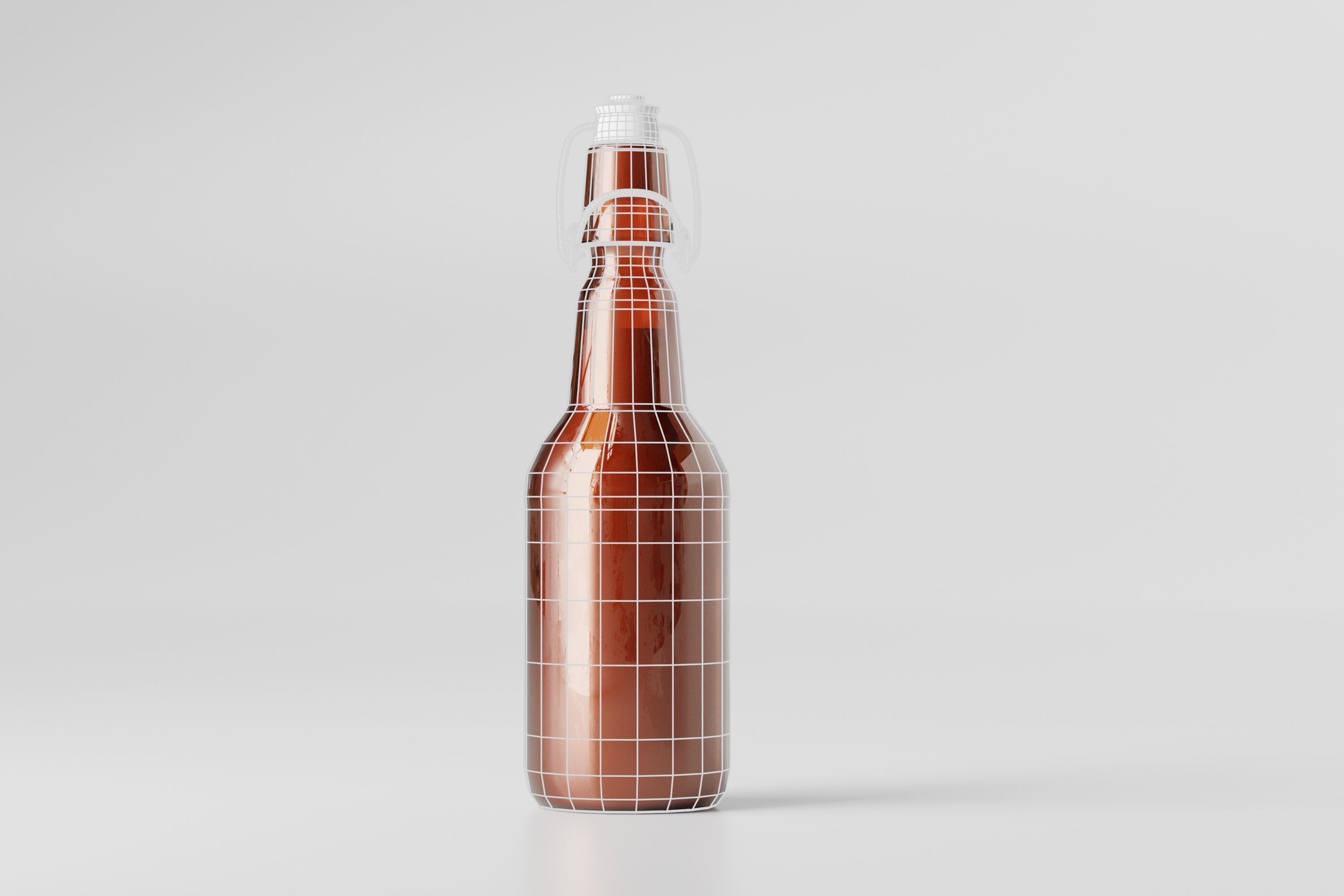 Beer Bottle Low-poly 3D model_6