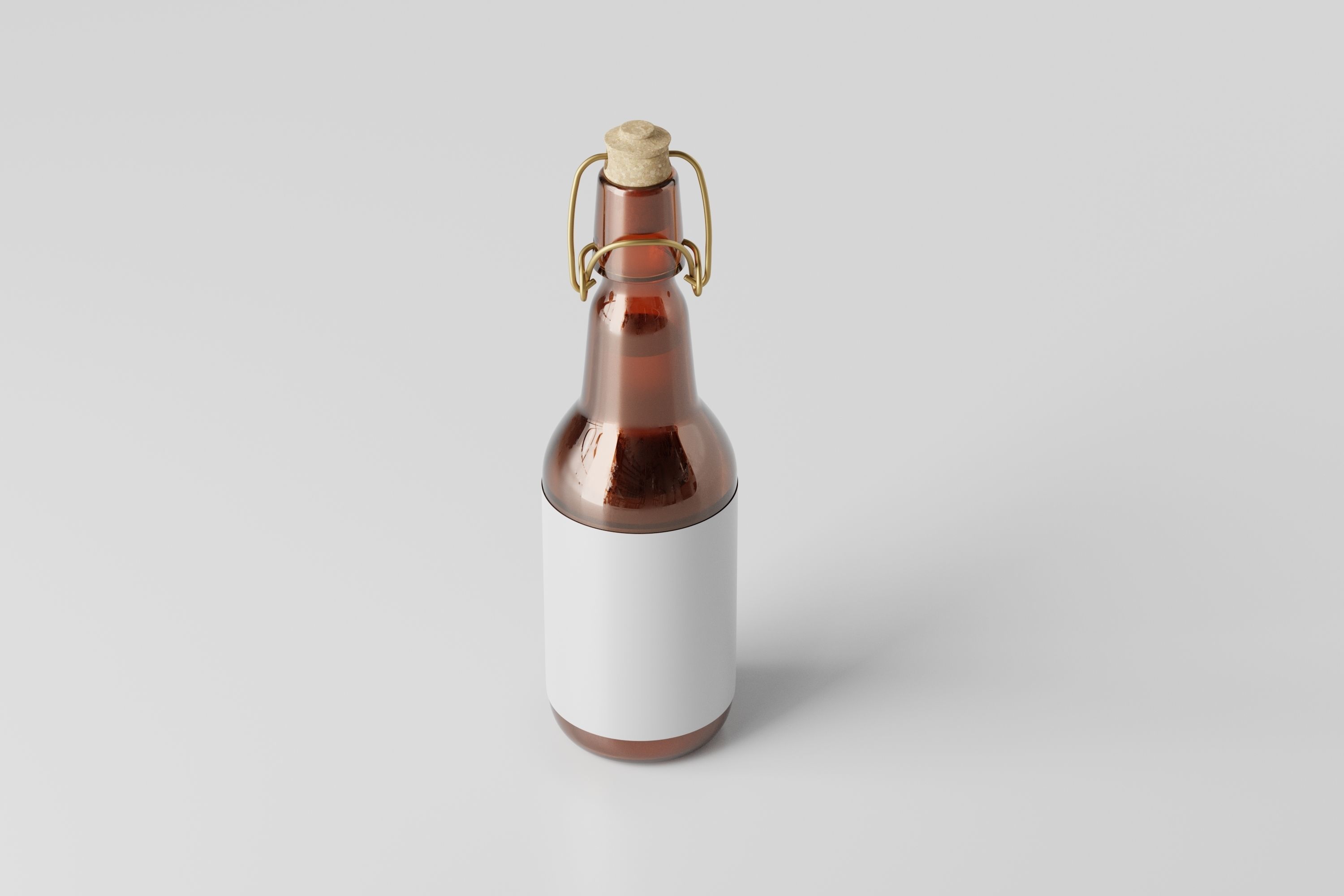 Beer Bottle Low-poly 3D model_1
