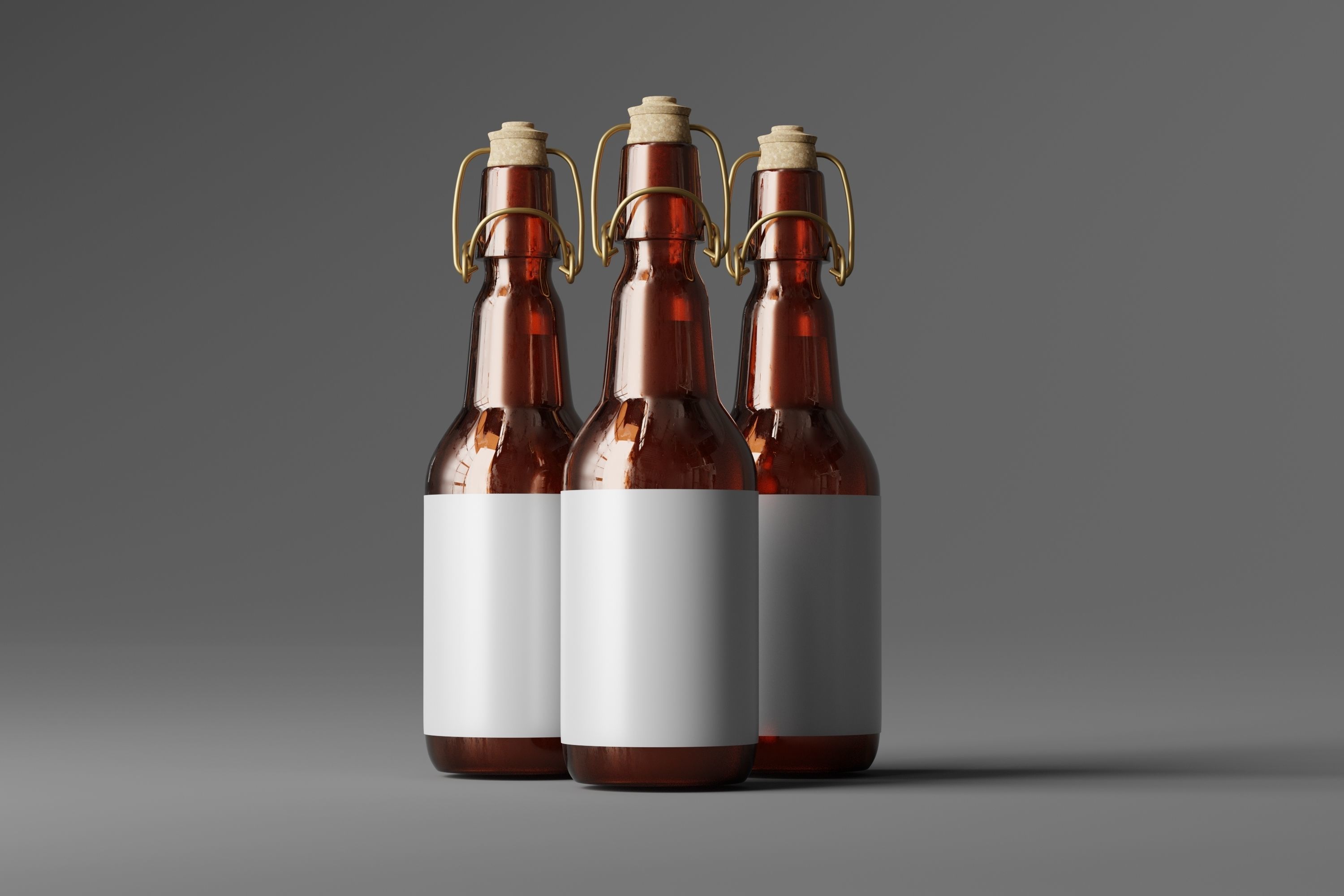 Beer Bottle Low-poly 3D model_5