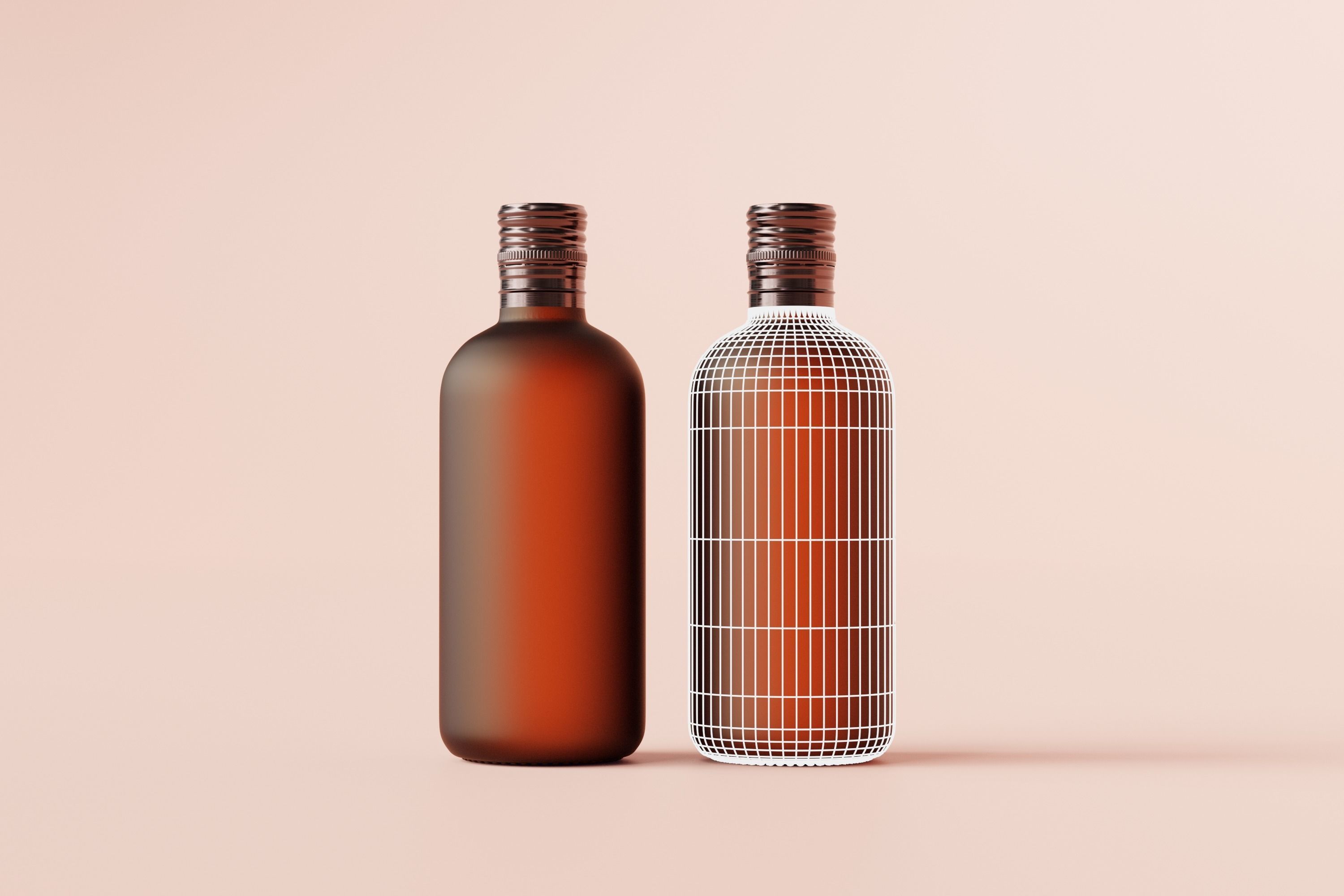 Bottle with Screw Cap Low-poly 3D model_1