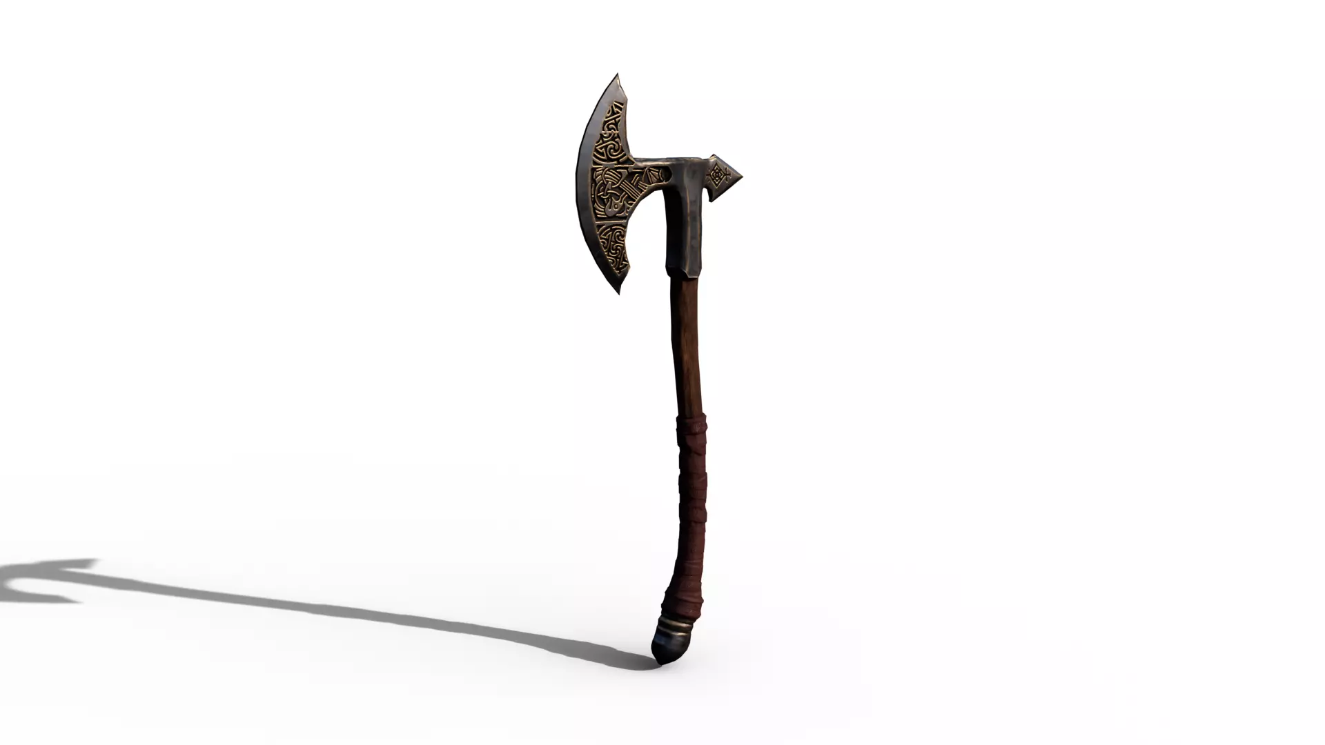 Axe - Battleaxe Low-poly 3D model_0