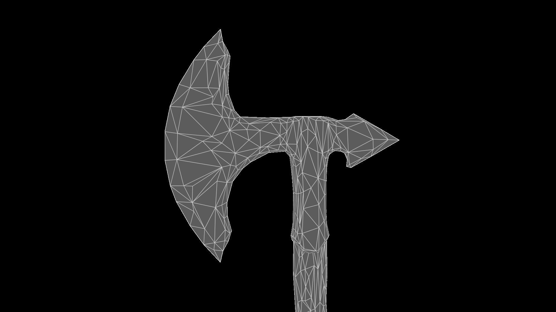 Axe - Battleaxe Low-poly 3D model_7