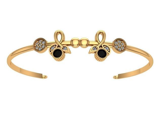 bracelet11 gold bangle with stones 3D print model