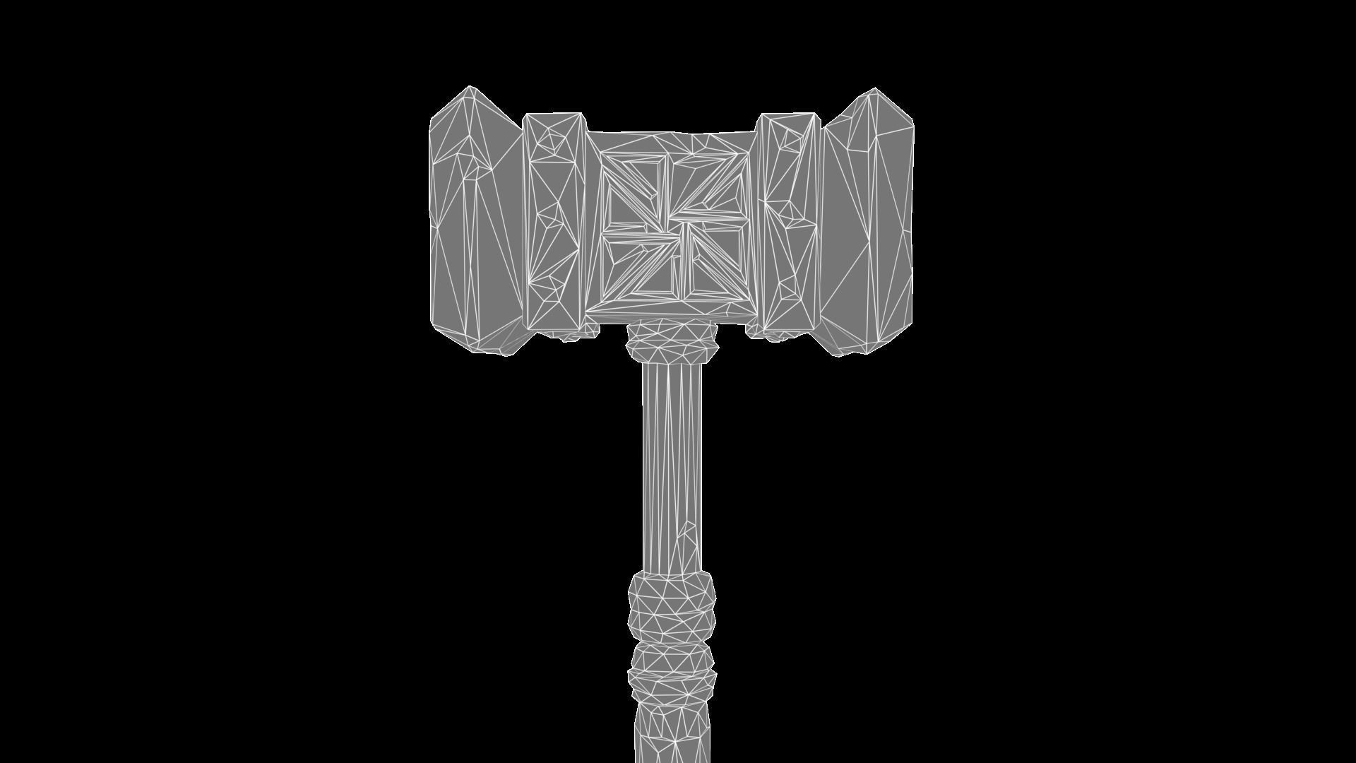Sledgehammer Low-poly 3D model_6