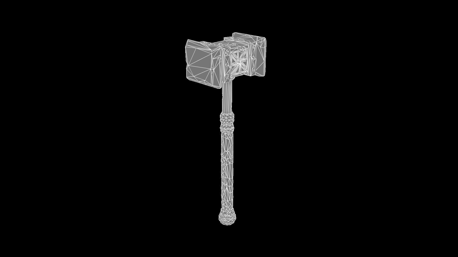 Sledgehammer Low-poly 3D model_5