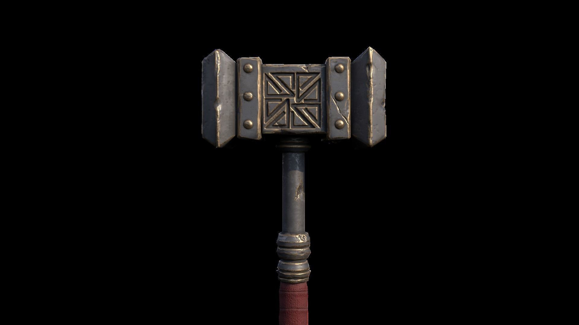 Sledgehammer Low-poly 3D model_2