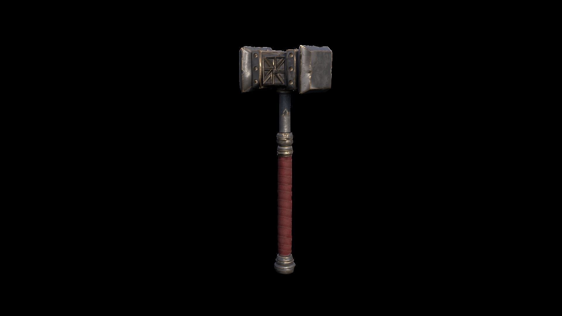 Sledgehammer Low-poly 3D model_1