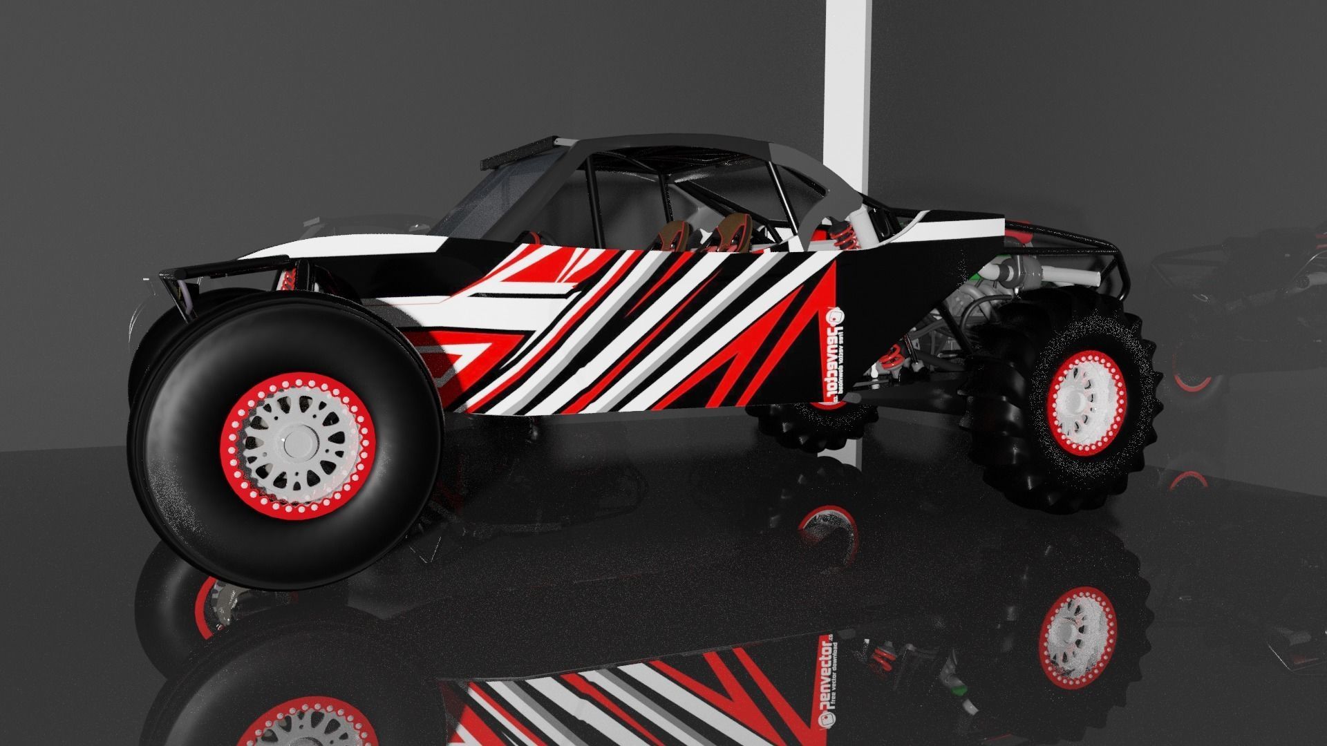 3D model Tatum Motorsports Dragon 2 seat sand car VR / AR / lowpoly