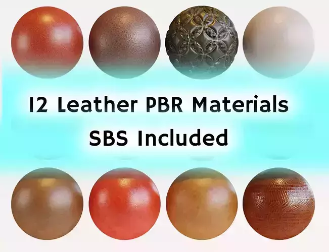 12 Leather PBR materials