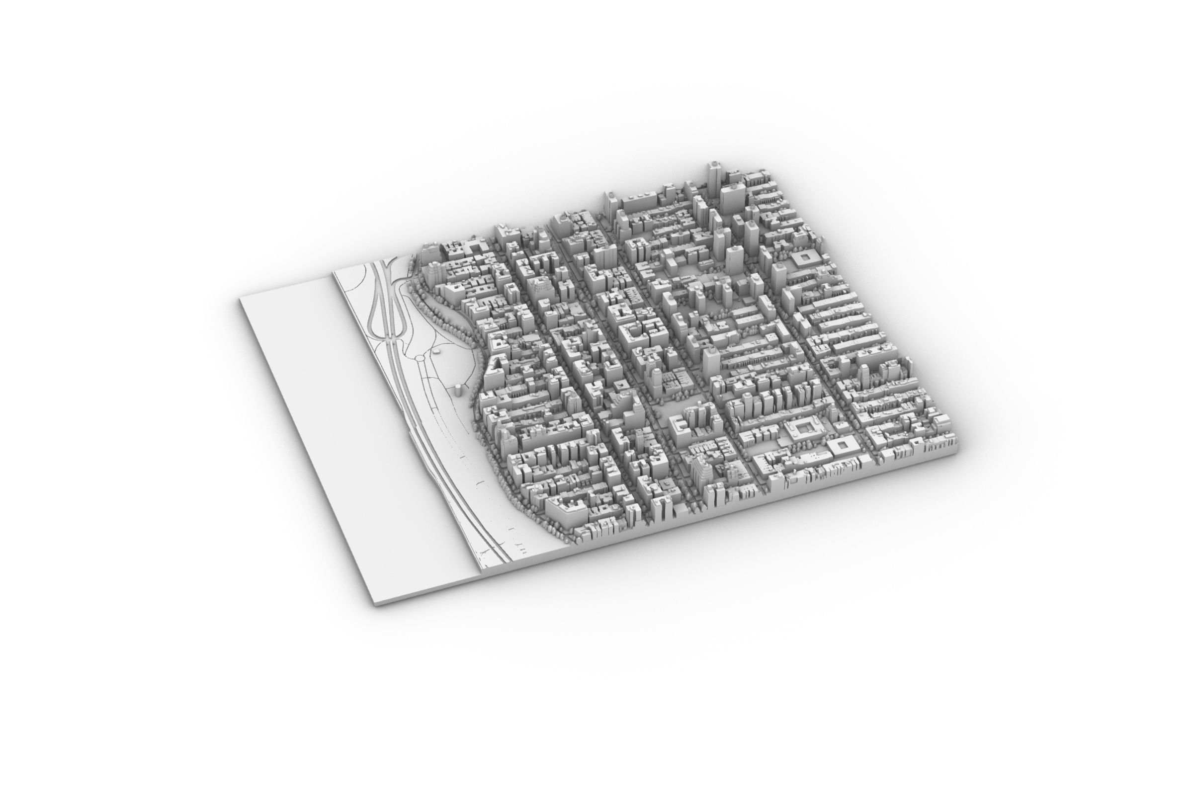 3D Print-Ready NYC Upper West Side Model 3D print model_1