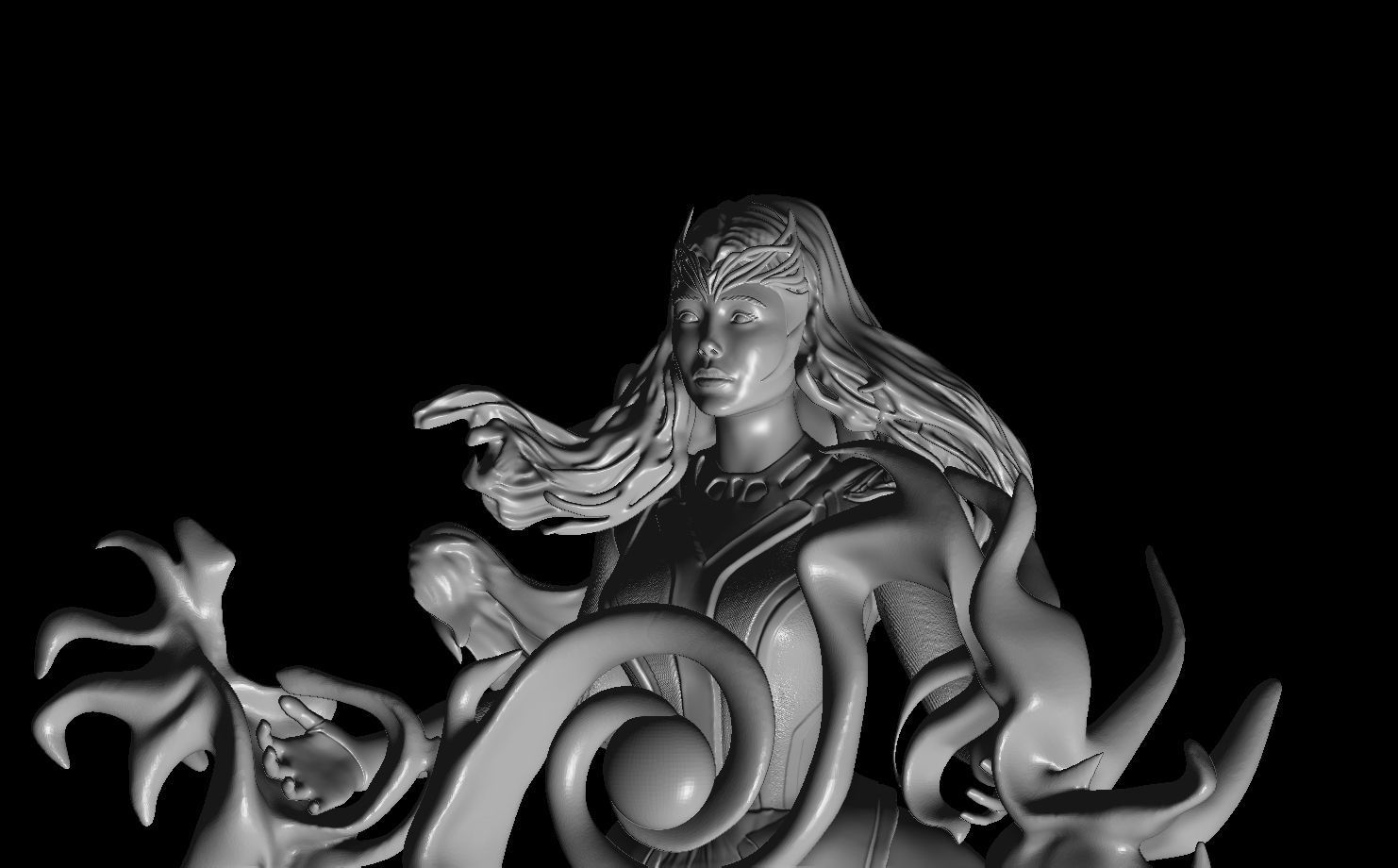 Scarlet Witch MCU movies fanart 3D print model_1