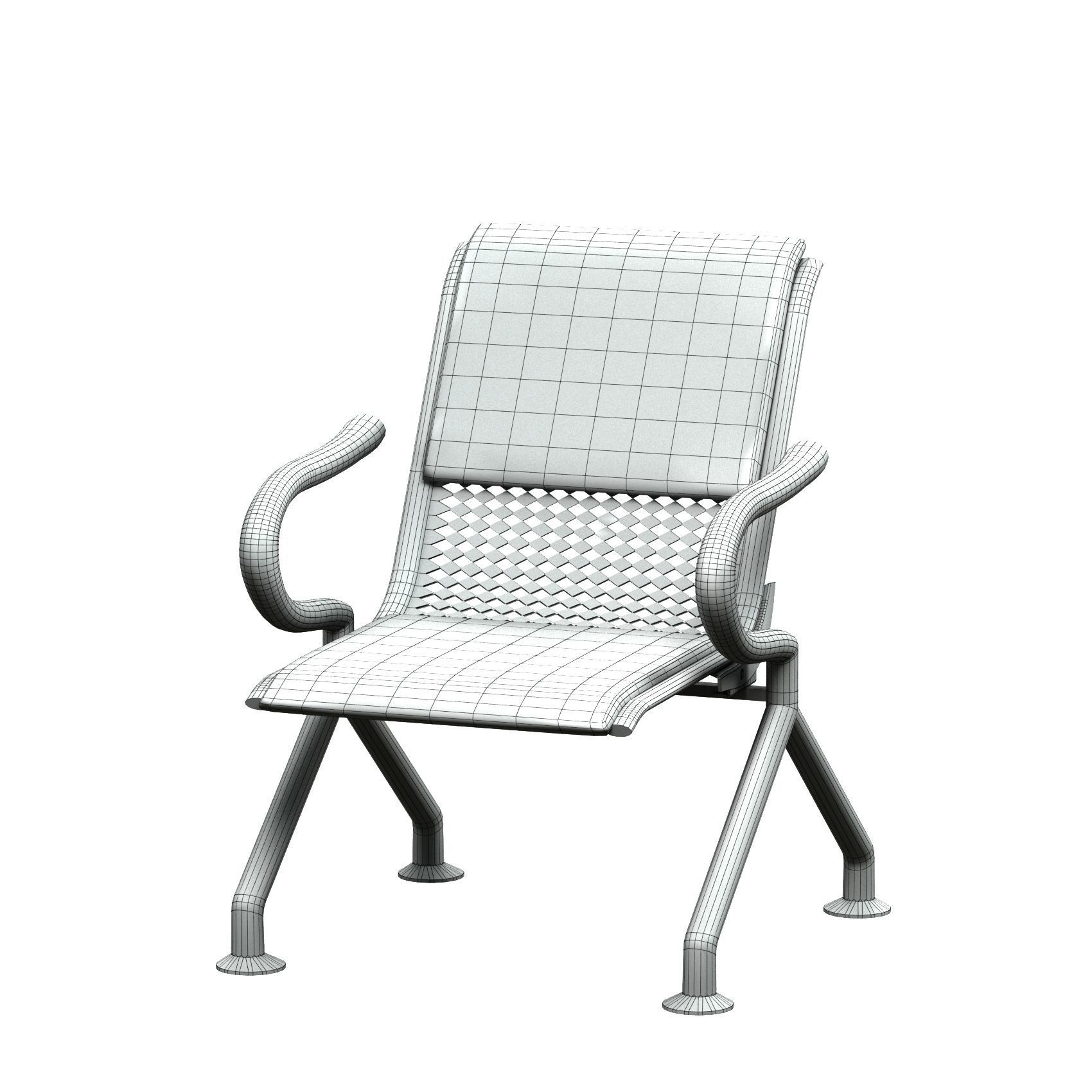 chair metal 3D model_2