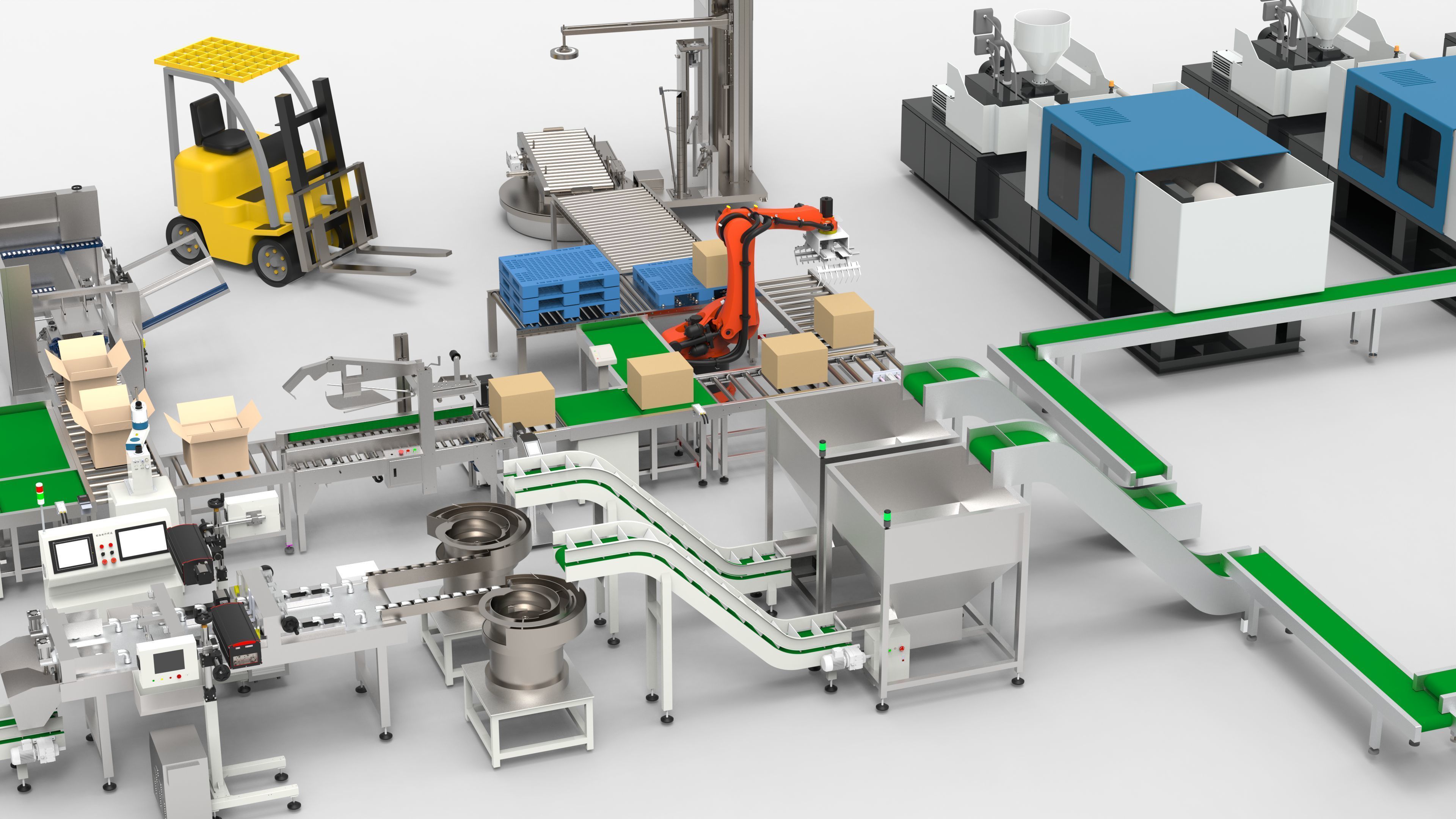 Automatic Plastic Parts Production Line 3D model_8