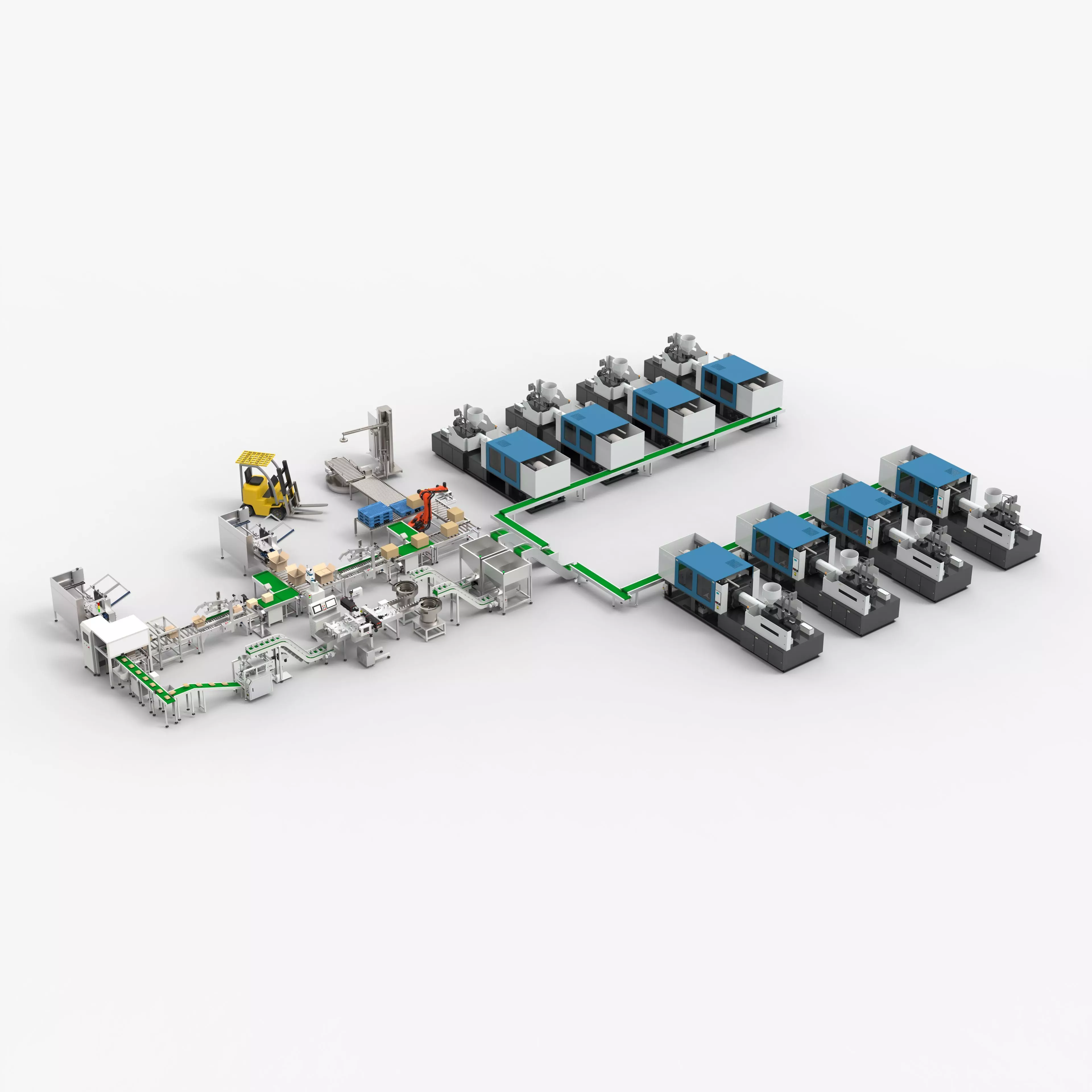 Automatic Plastic Parts Production Line 3D model_0