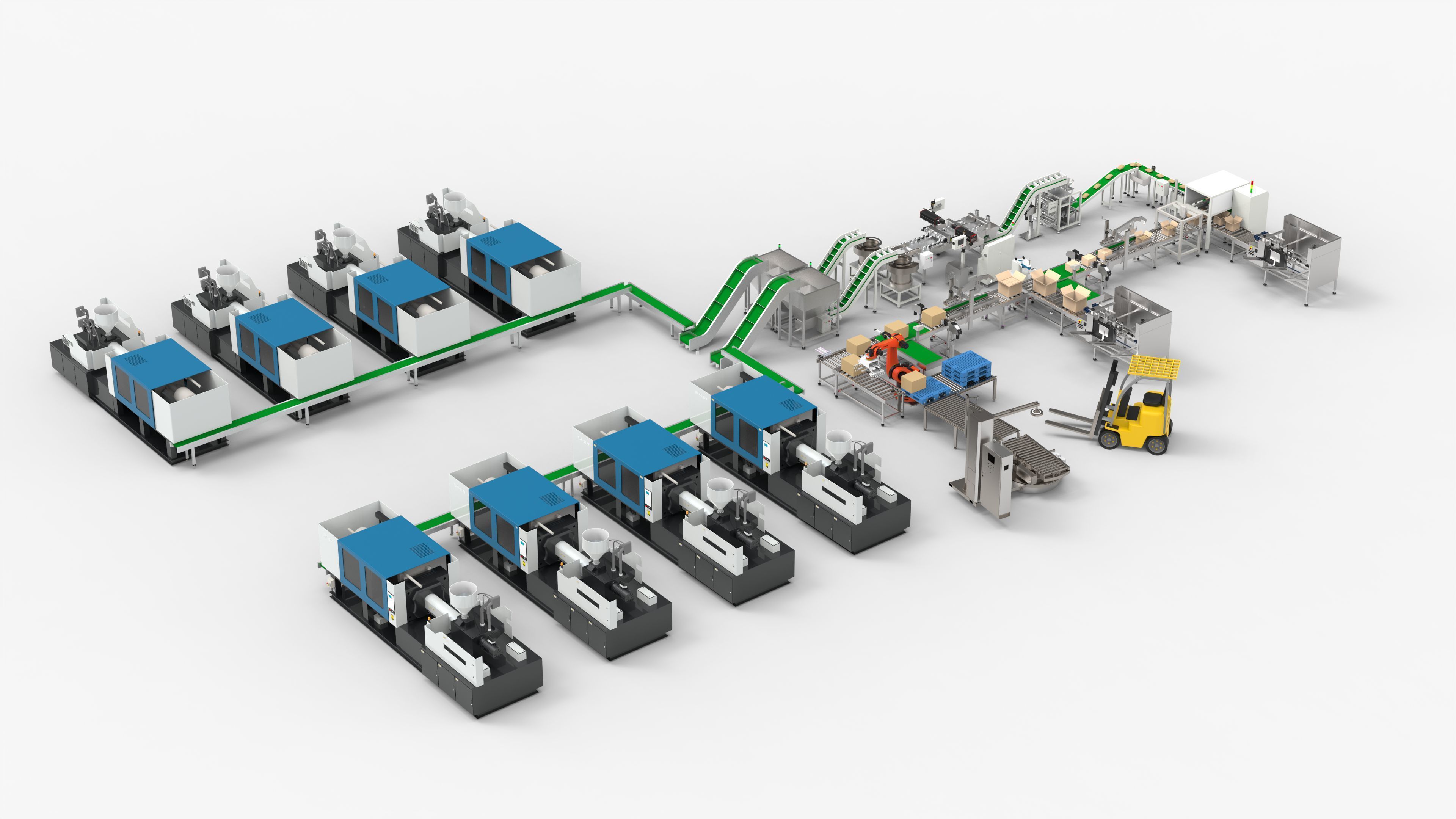 Automatic Plastic Parts Production Line 3D model_4
