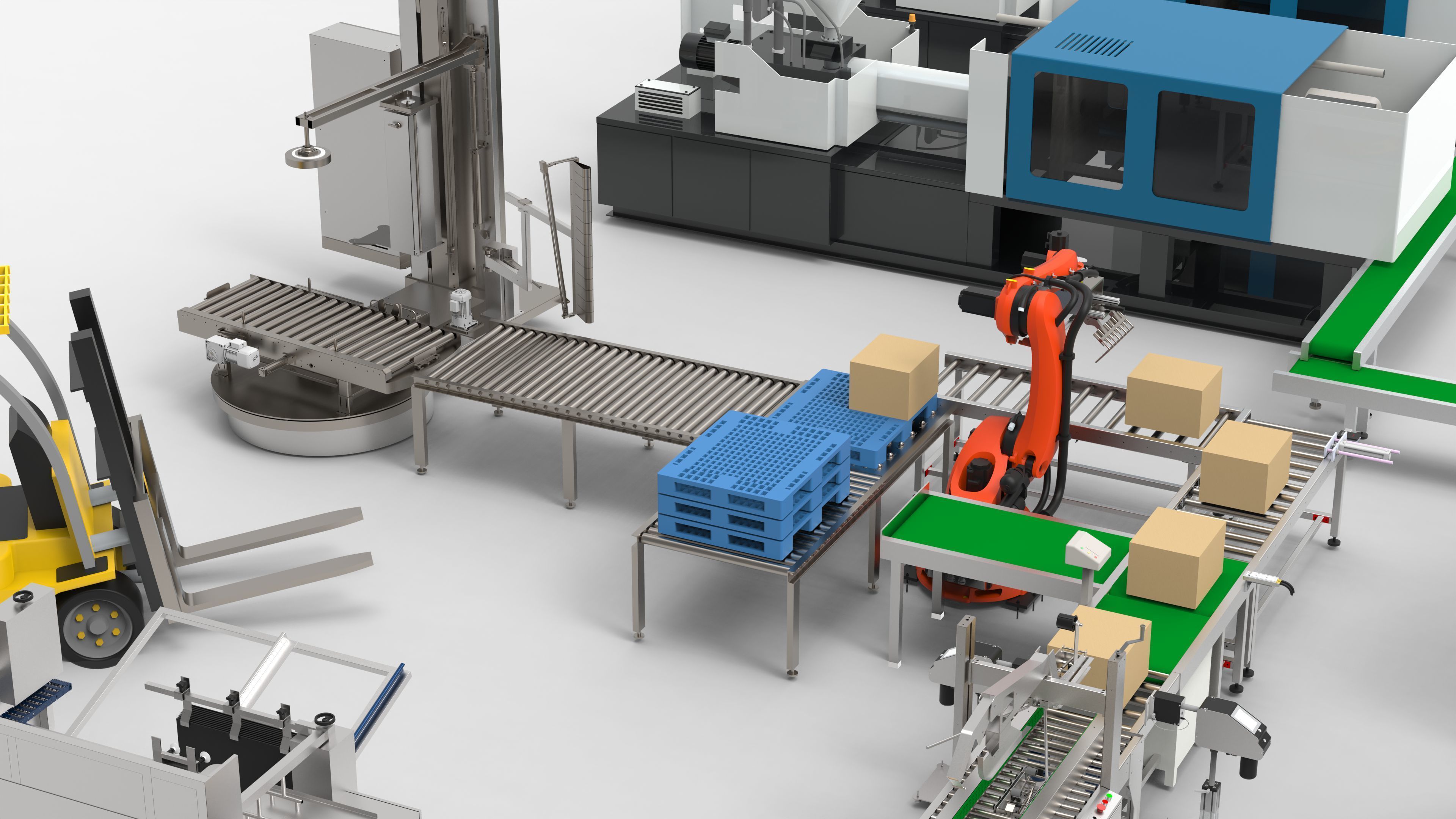 Automatic Plastic Parts Production Line 3D model_16