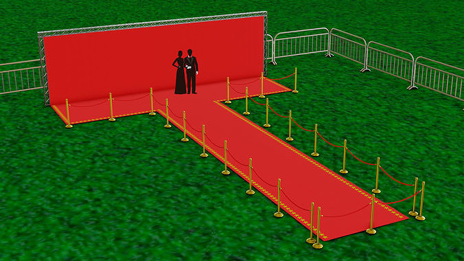 Red carpet Low-poly 3D model