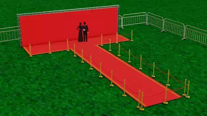Red carpet Low-poly 3D model