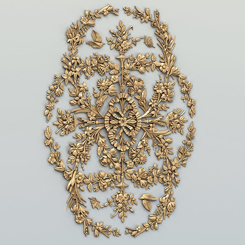 Carved decor central 034 3D model