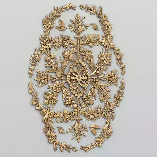 Carved decor central 034 3D model