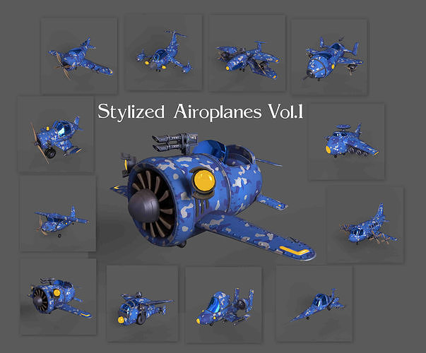 STYLIZED TOON AIROPLANES  VOL1 Low-poly 3D model