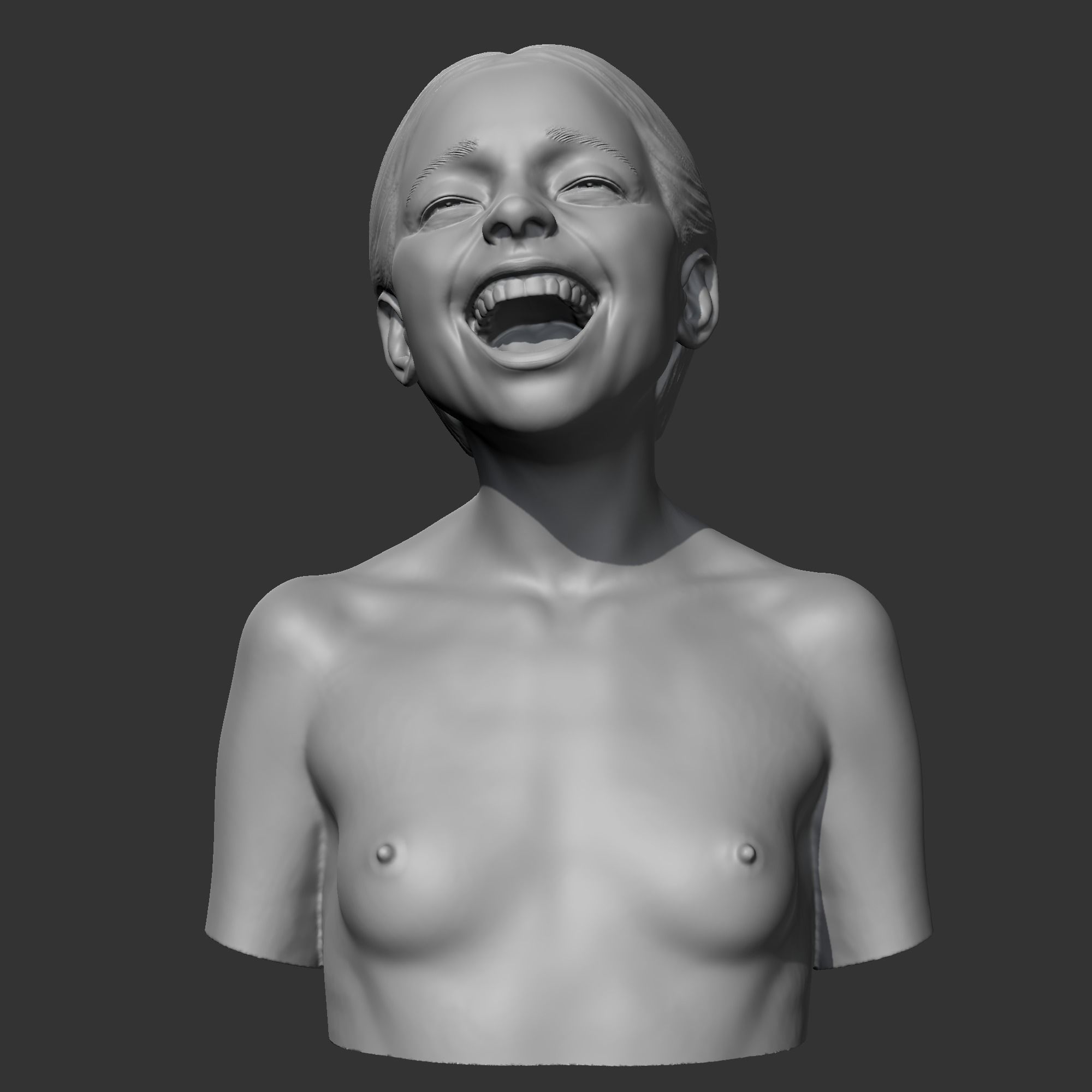 CH girl bust A 3D print model 3D print model_1