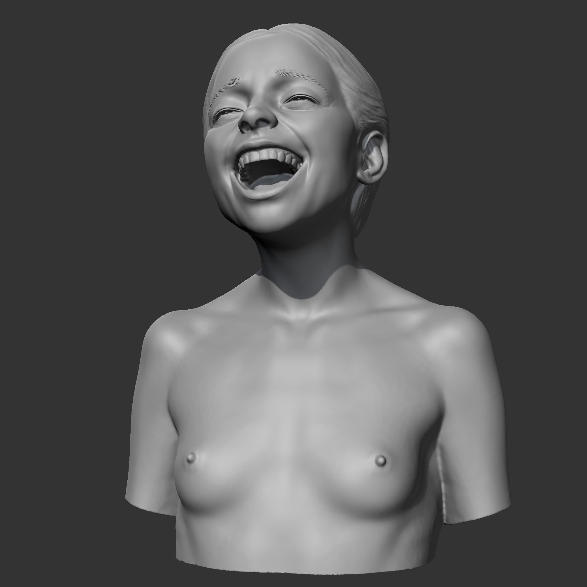 CH girl bust A 3D print model 3D print model_3