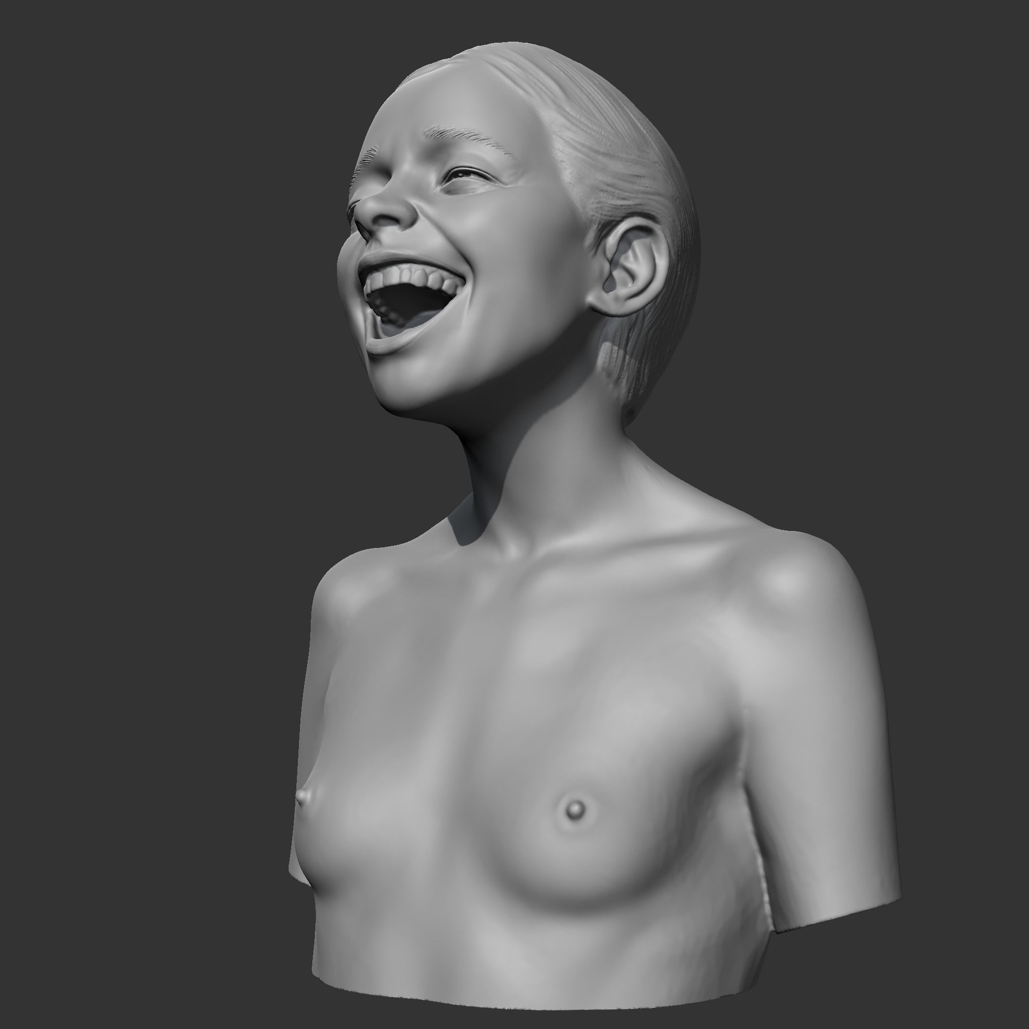 CH girl bust A 3D print model 3D print model_4