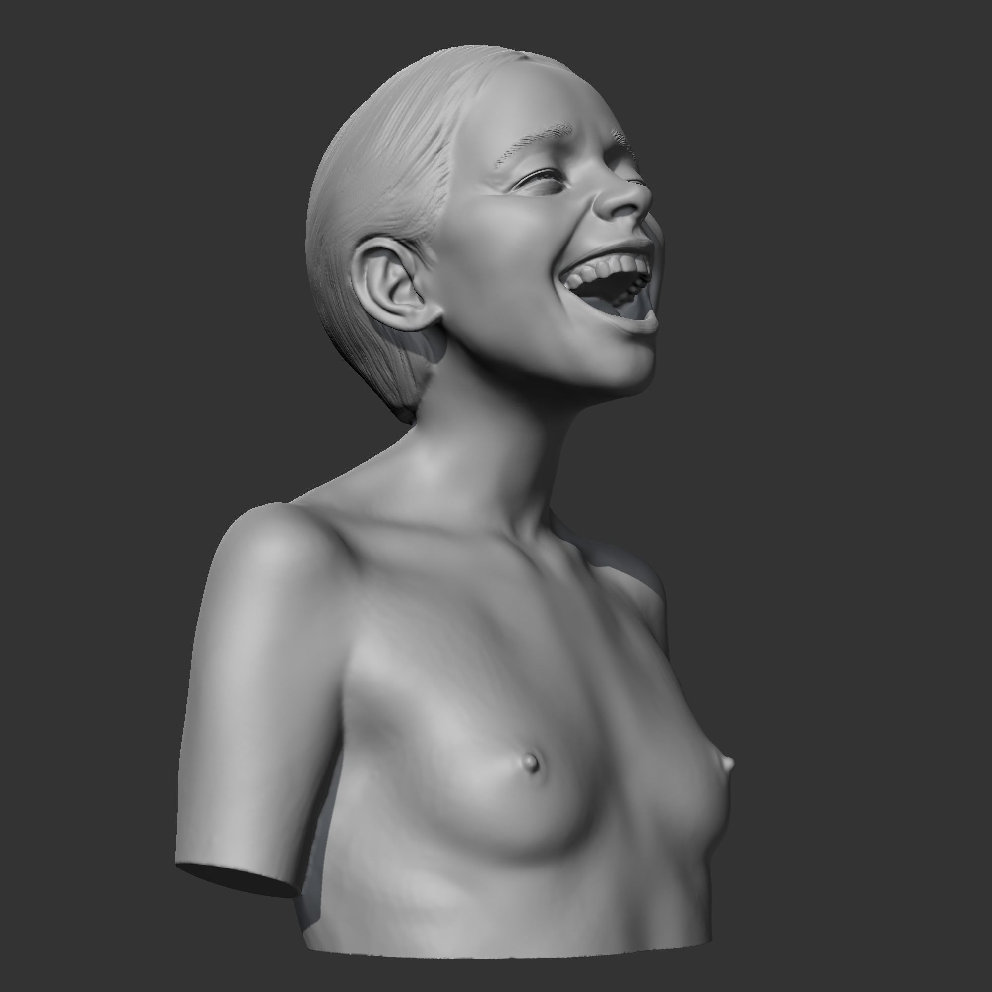 CH girl bust A 3D print model 3D print model_8