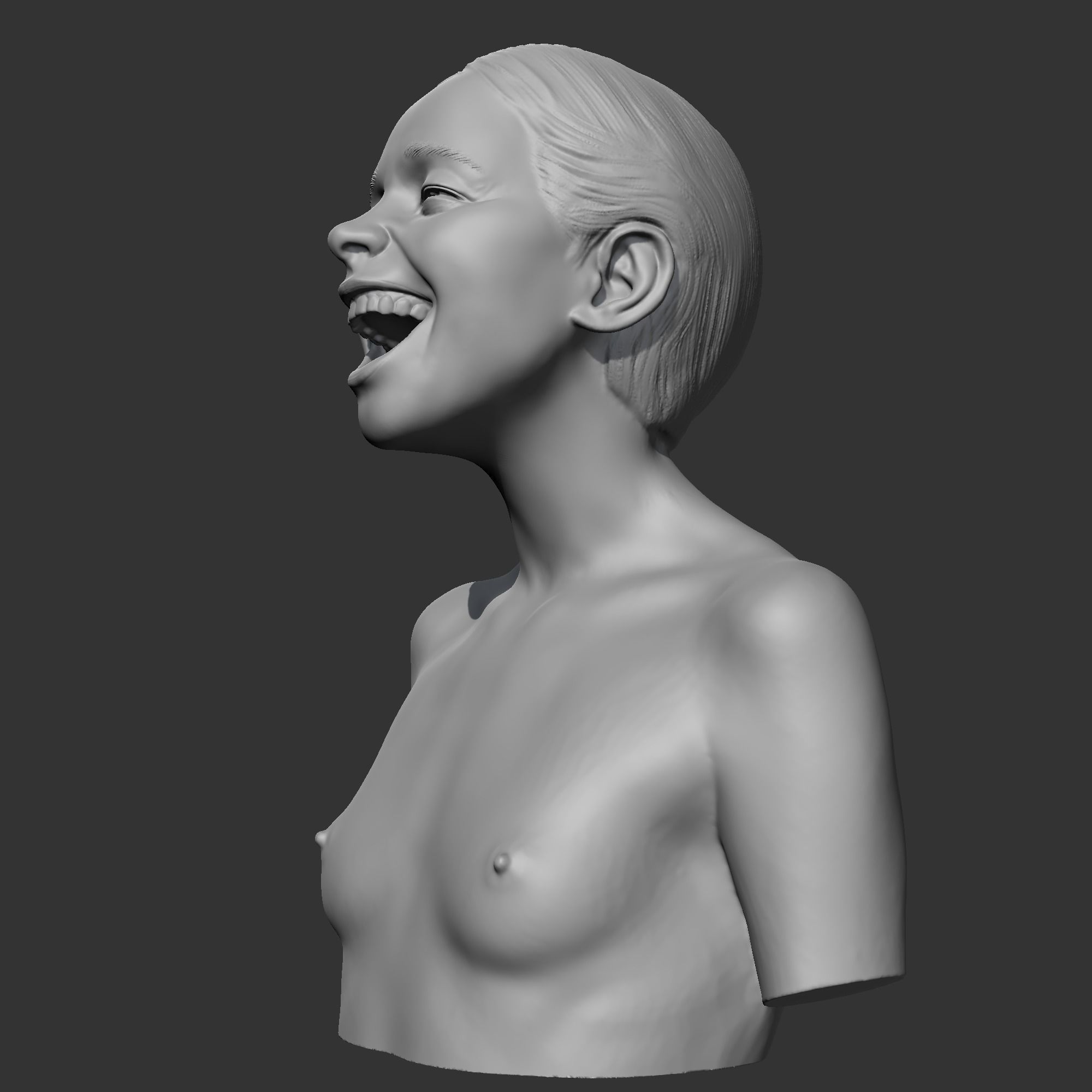 CH girl bust A 3D print model 3D print model_5