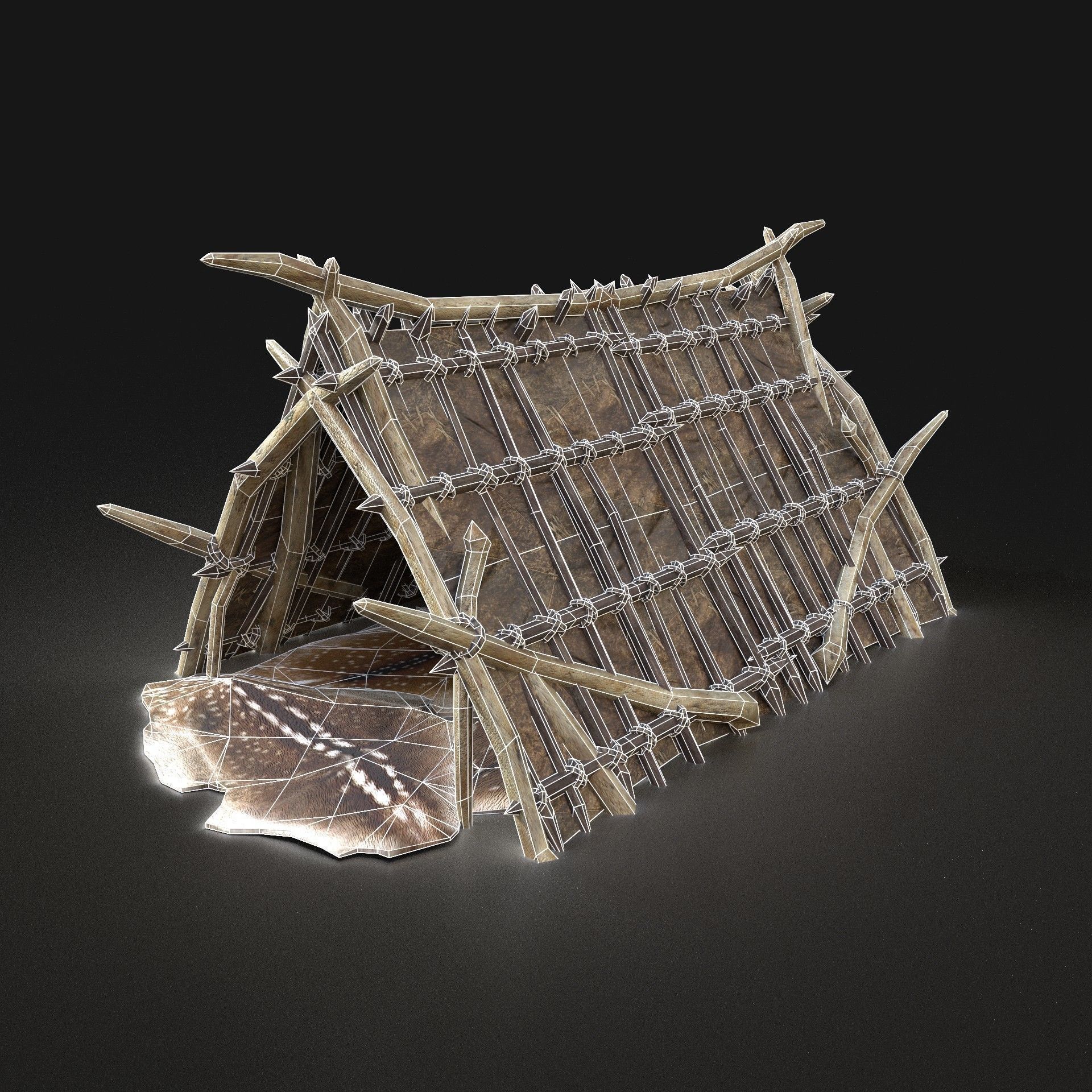 Orc Camp Primal Men Hunter Ancient Huts Builder Pack AAA NEXTGEN Low-poly 3D model_70