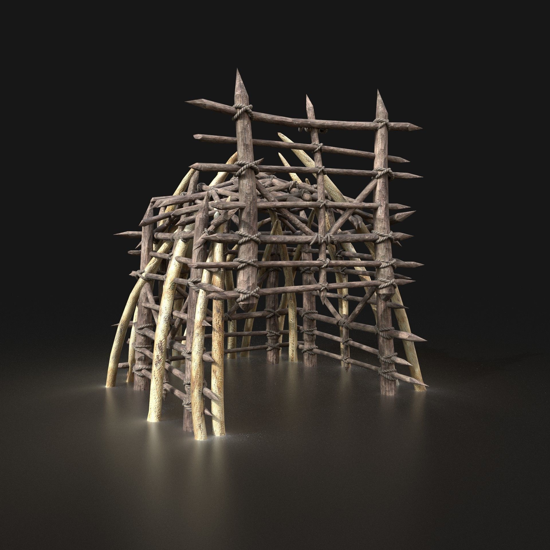 Orc Camp Primal Men Hunter Ancient Huts Builder Pack AAA NEXTGEN Low-poly 3D model_40