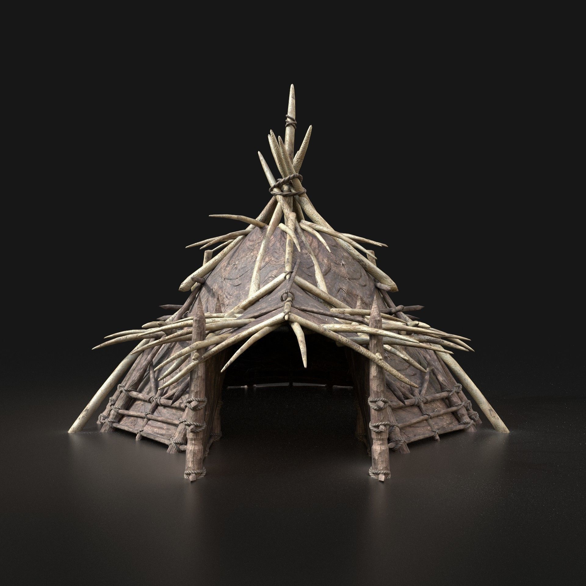 Orc Camp Primal Men Hunter Ancient Huts Builder Pack AAA NEXTGEN Low-poly 3D model_27