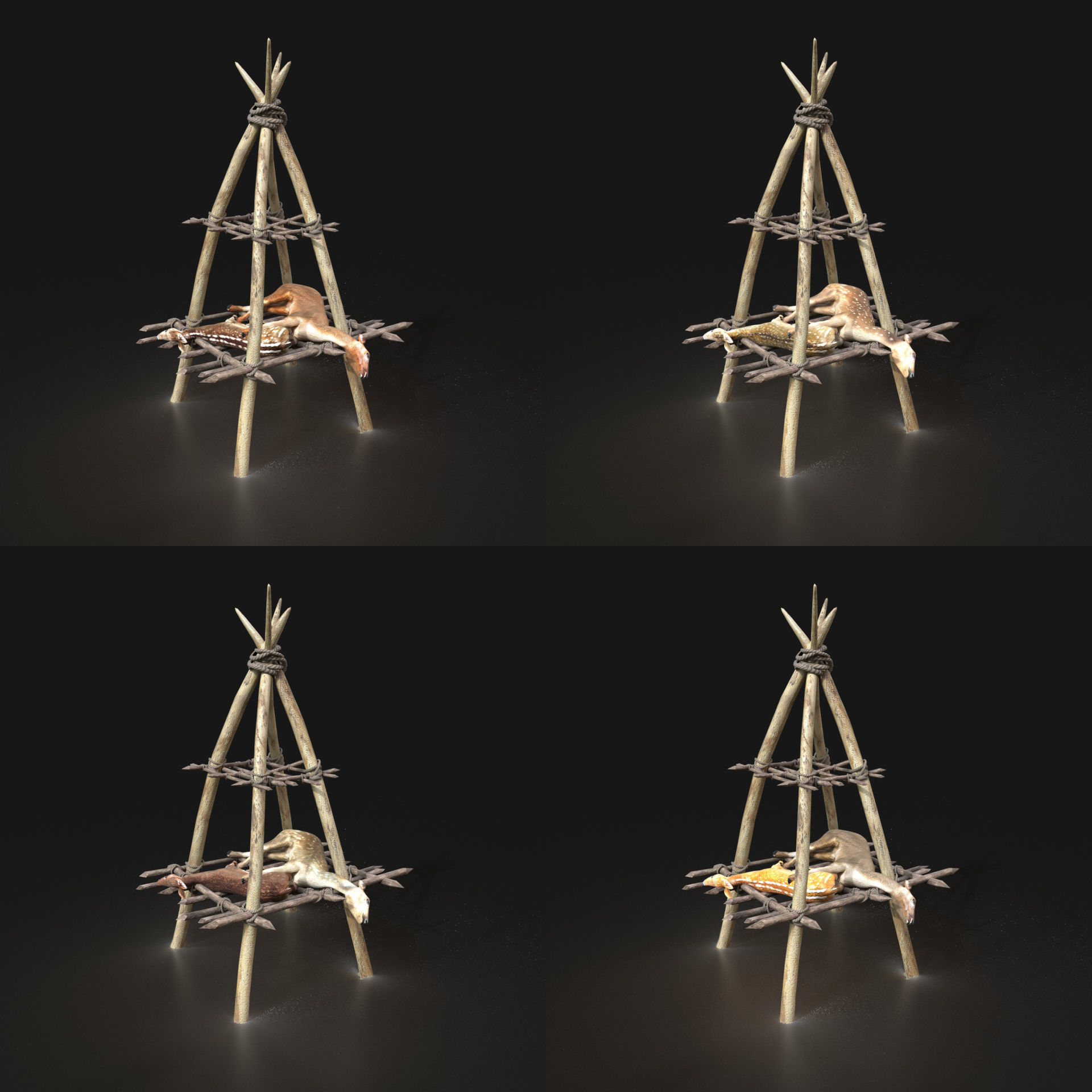 Orc Camp Primal Men Hunter Ancient Huts Builder Pack AAA NEXTGEN Low-poly 3D model_51