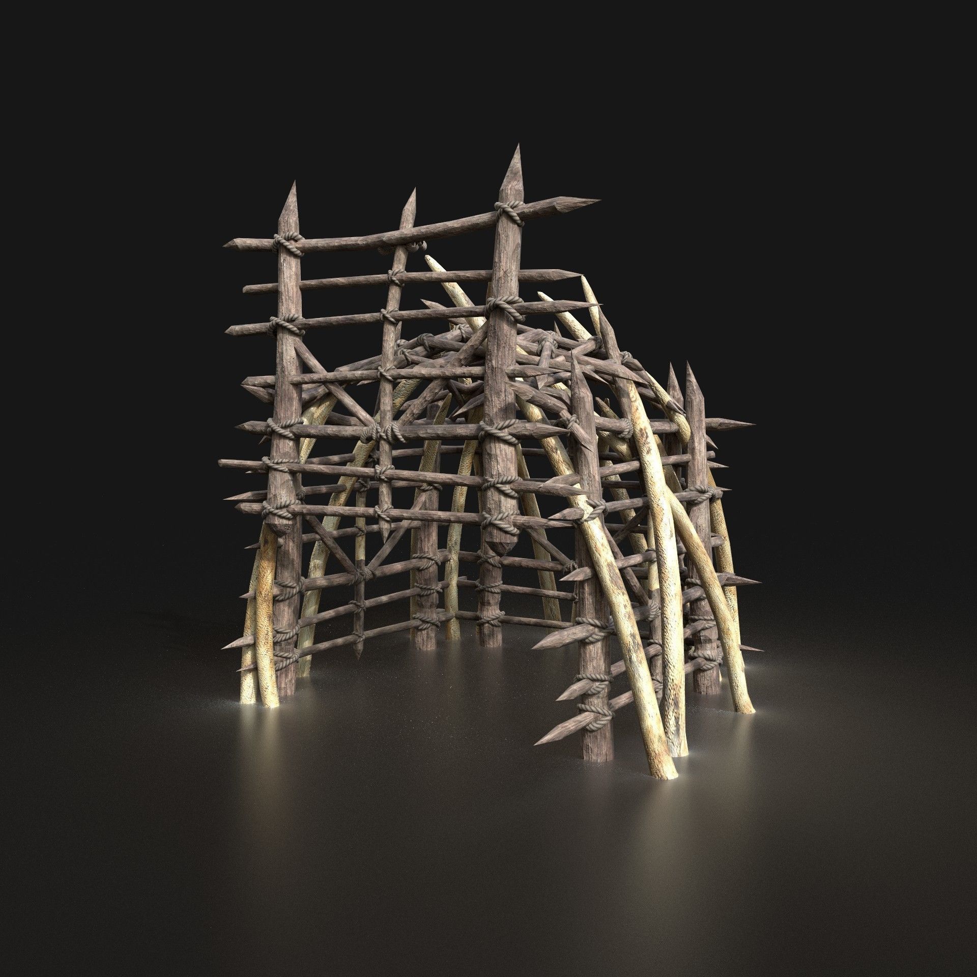 Orc Camp Primal Men Hunter Ancient Huts Builder Pack AAA NEXTGEN Low-poly 3D model_43