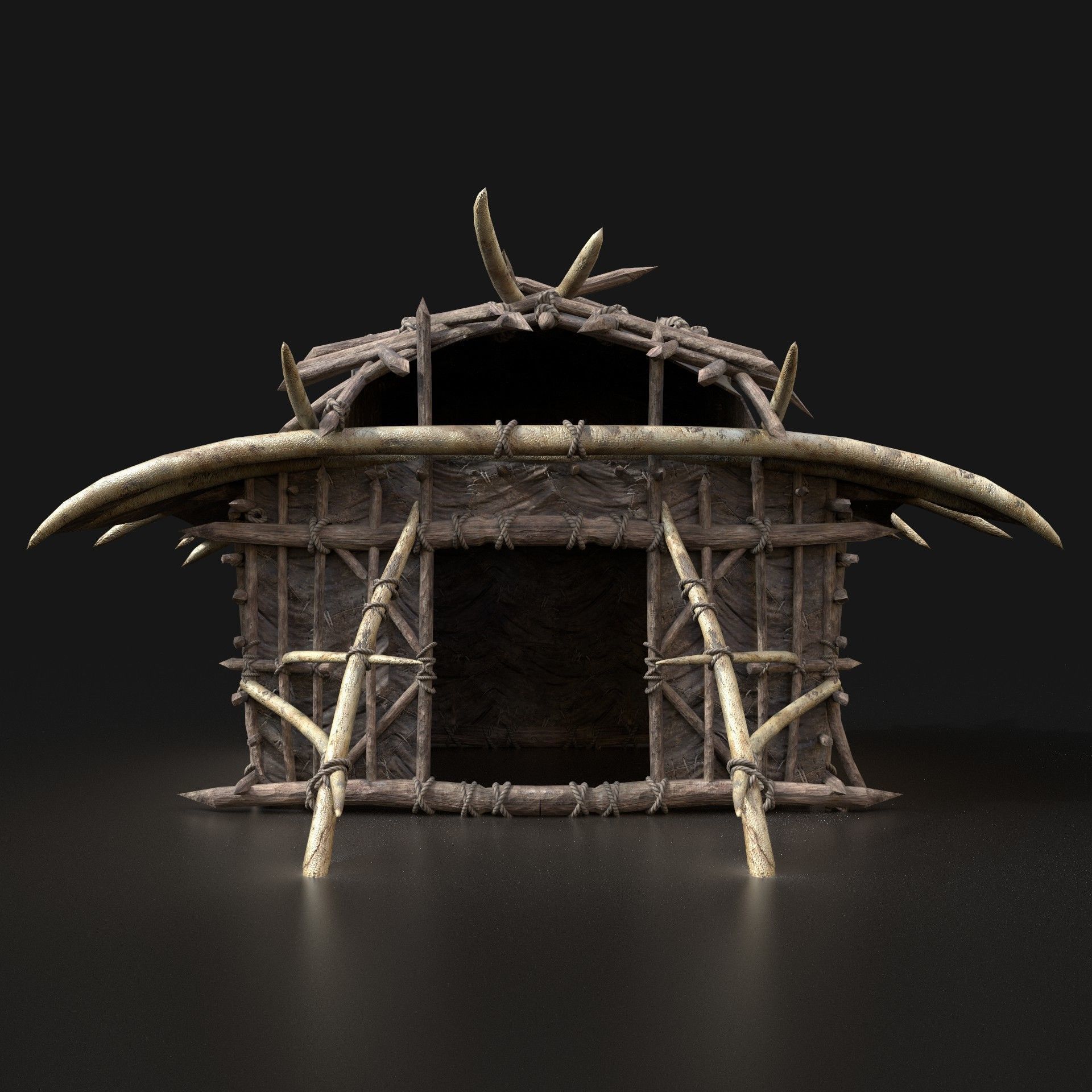 Orc Camp Primal Men Hunter Ancient Huts Builder Pack AAA NEXTGEN Low-poly 3D model_72
