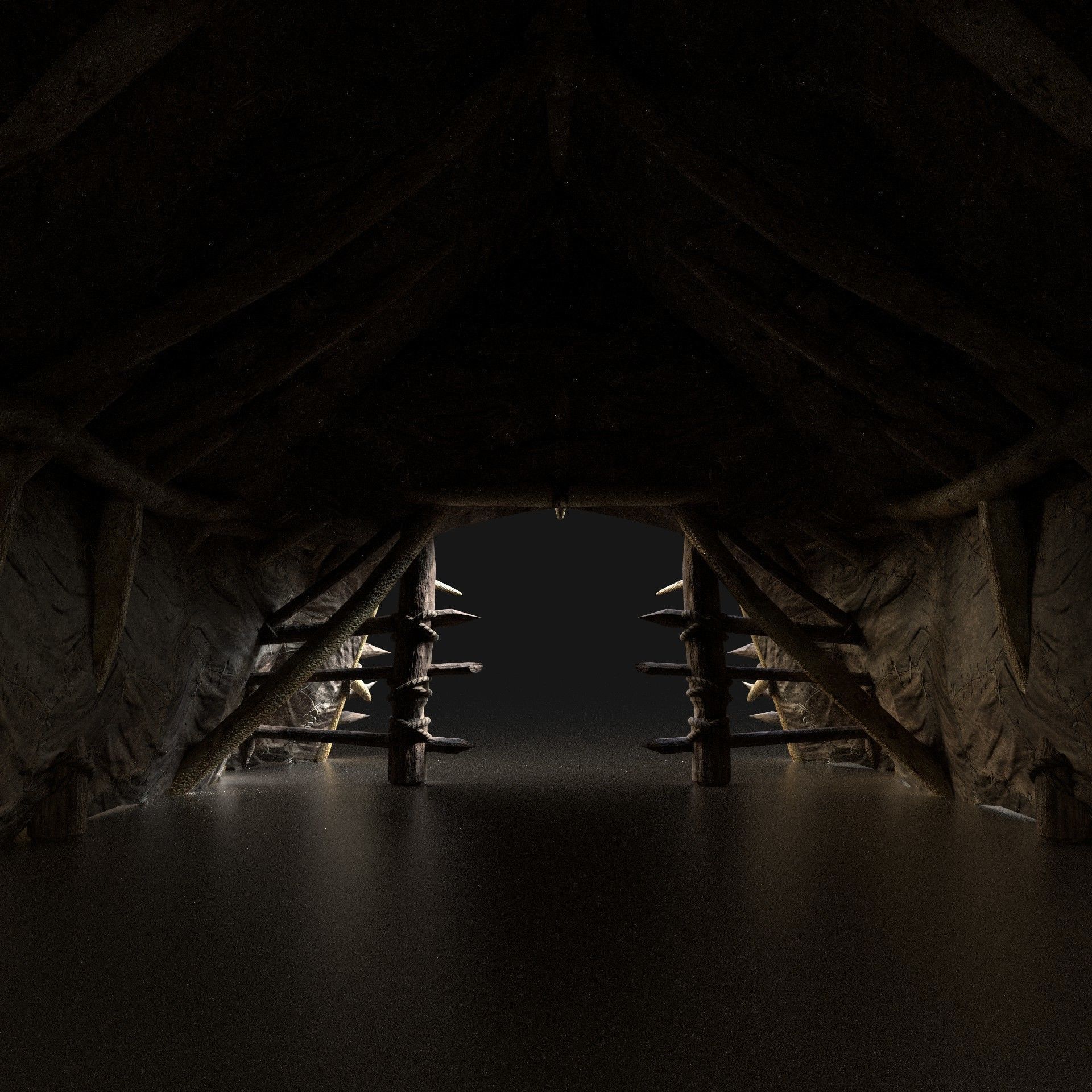 Orc Camp Primal Men Hunter Ancient Huts Builder Pack AAA NEXTGEN Low-poly 3D model_38