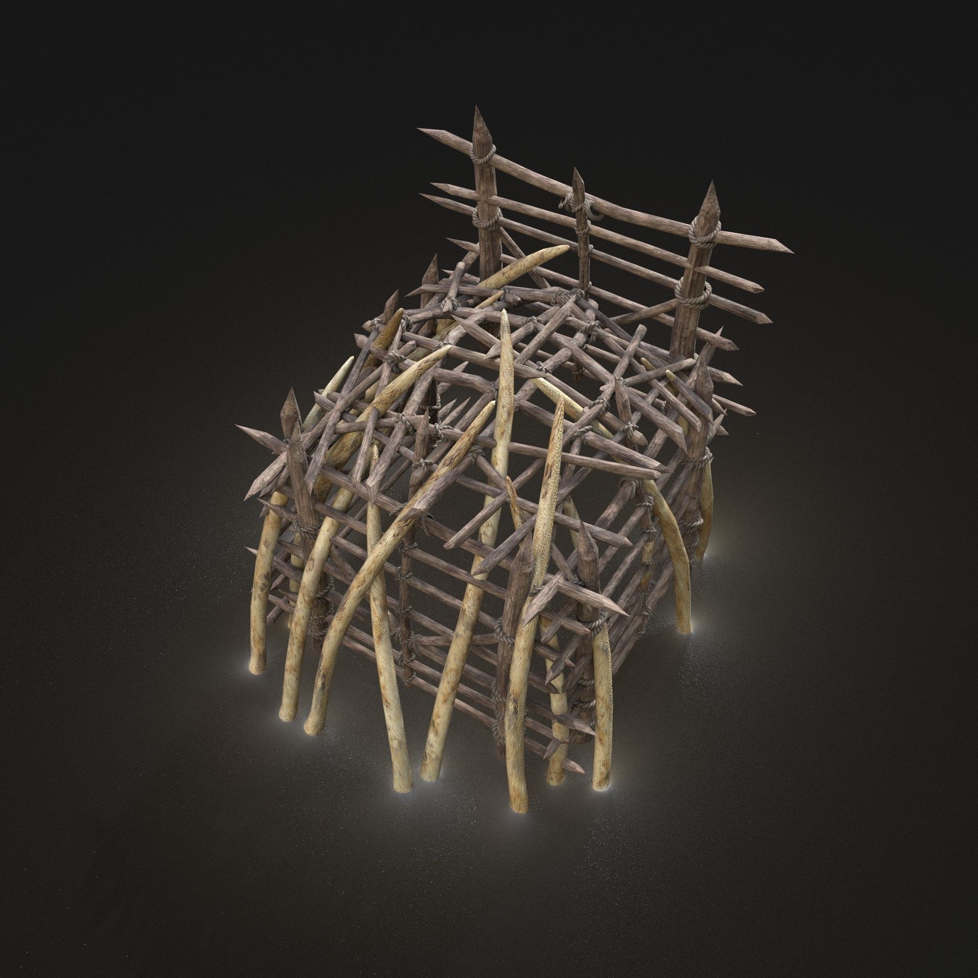 Orc Camp Primal Men Hunter Ancient Huts Builder Pack AAA NEXTGEN Low-poly 3D model_45