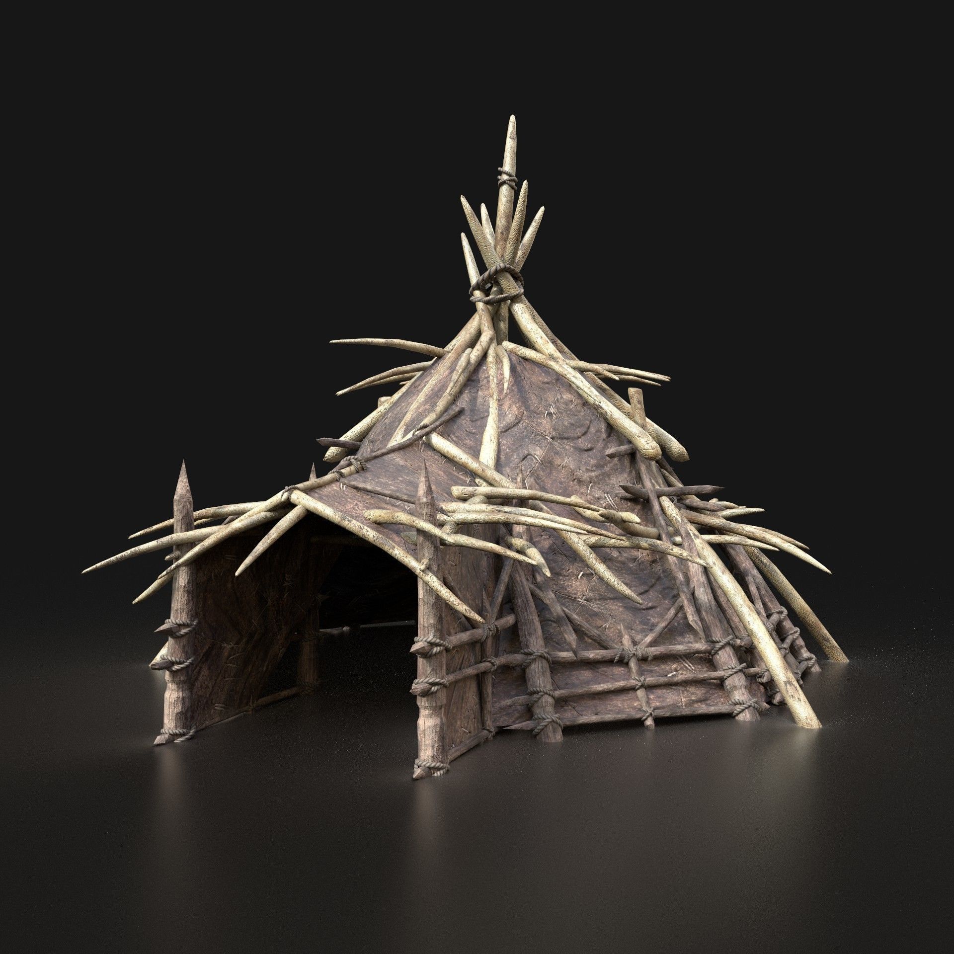 Orc Camp Primal Men Hunter Ancient Huts Builder Pack AAA NEXTGEN Low-poly 3D model_30