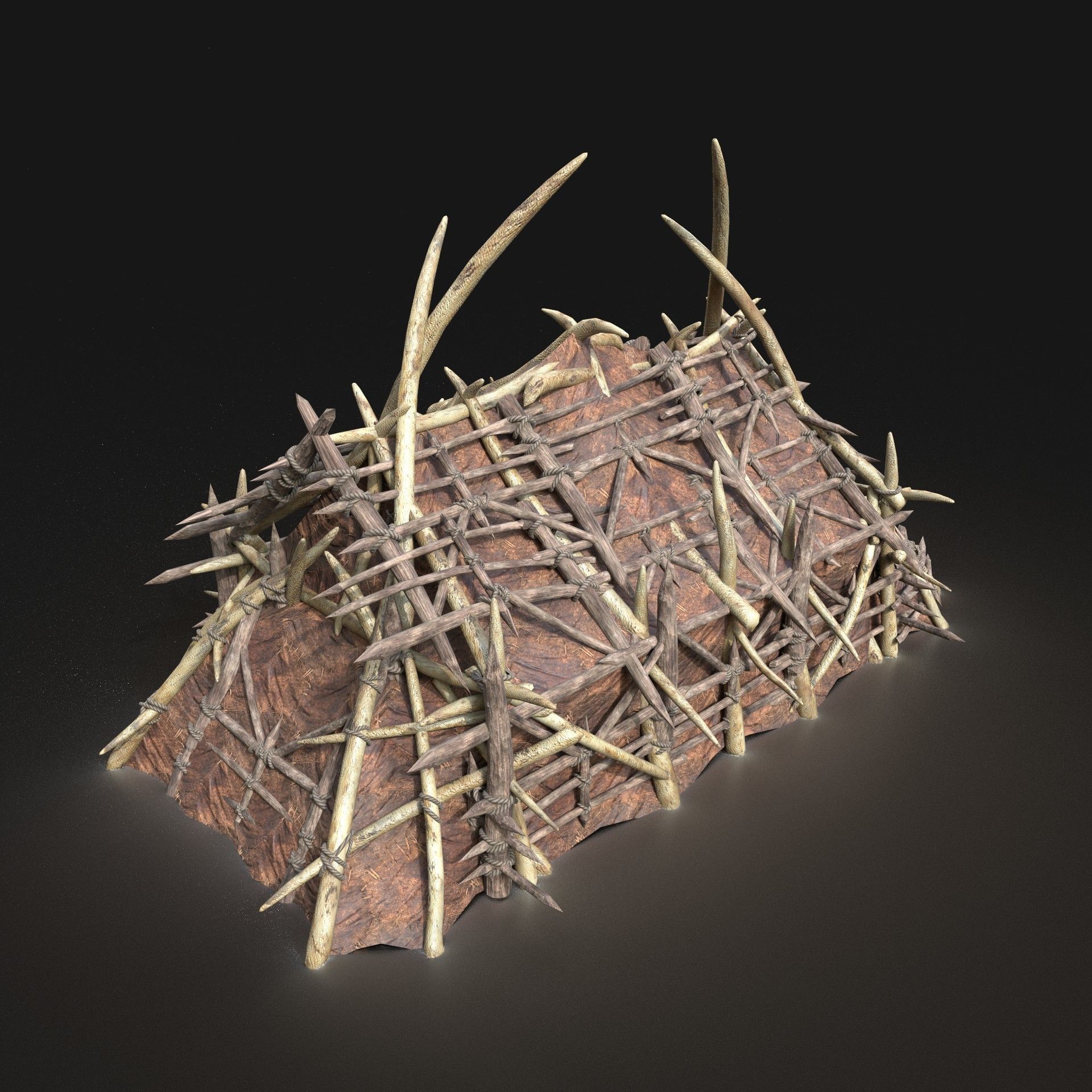 Orc Camp Primal Men Hunter Ancient Huts Builder Pack AAA NEXTGEN Low-poly 3D model_25